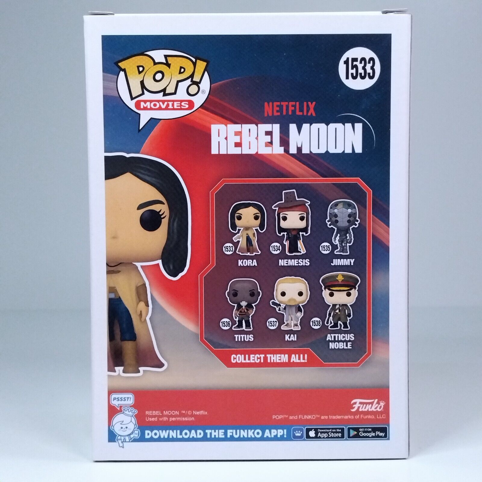 Funko Pop! Movies Rebel Moon Kora Signed Sofia Boutella COA #1533 WS