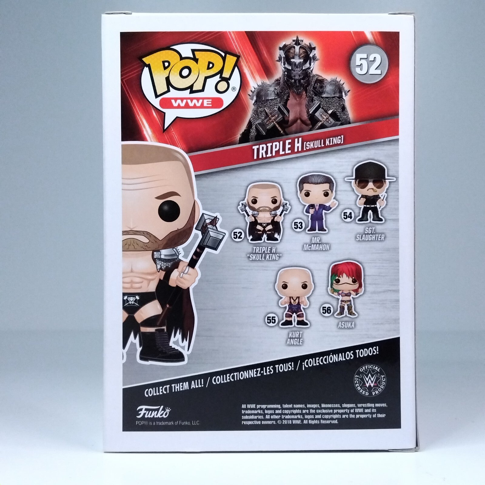 Funko Pop! WWE Triple H Skull King Masked Chase Edition #52 FADED BOX FRONT