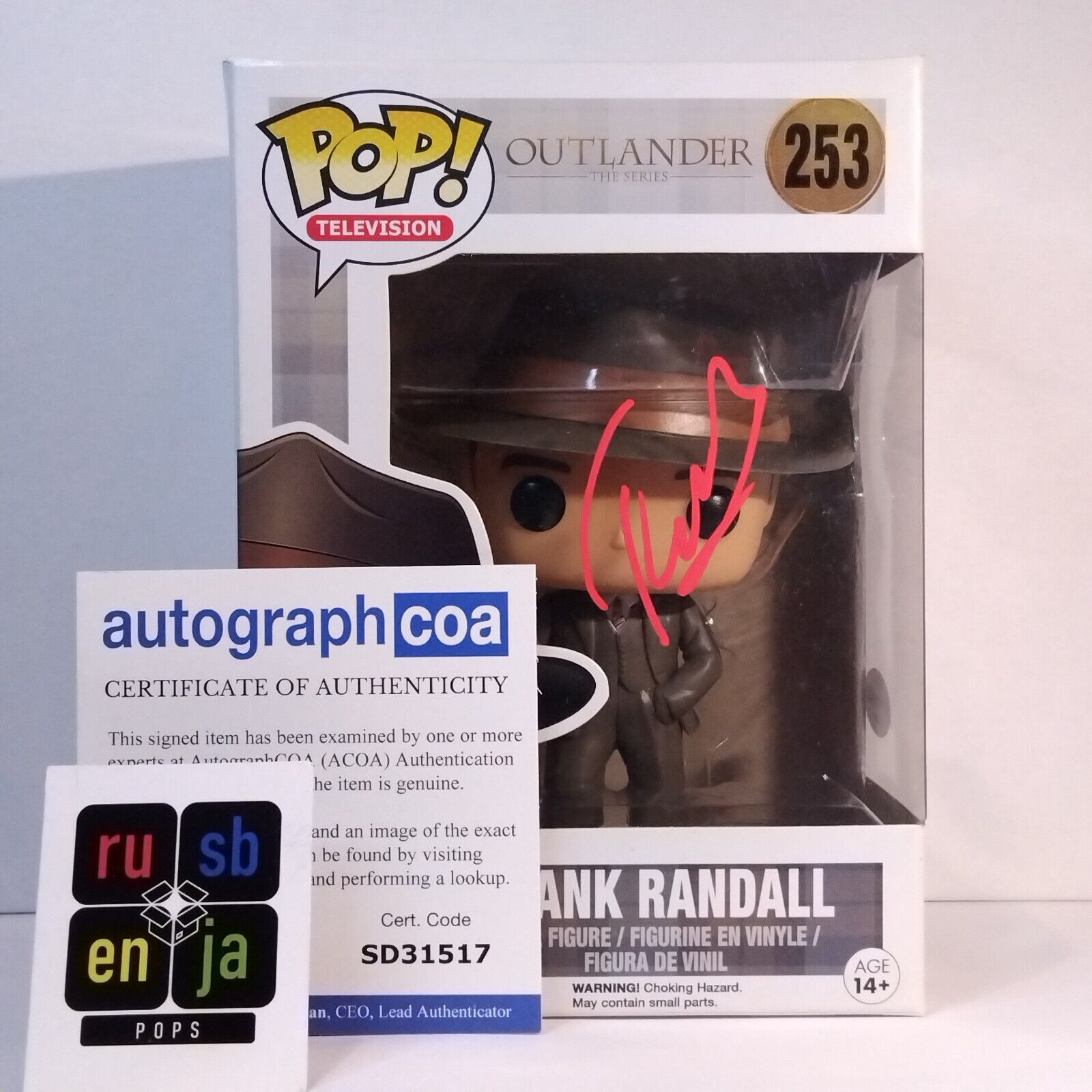 Funko Pop! TV Outlander Frank Randall Signed Tobias Menzies #253 WS