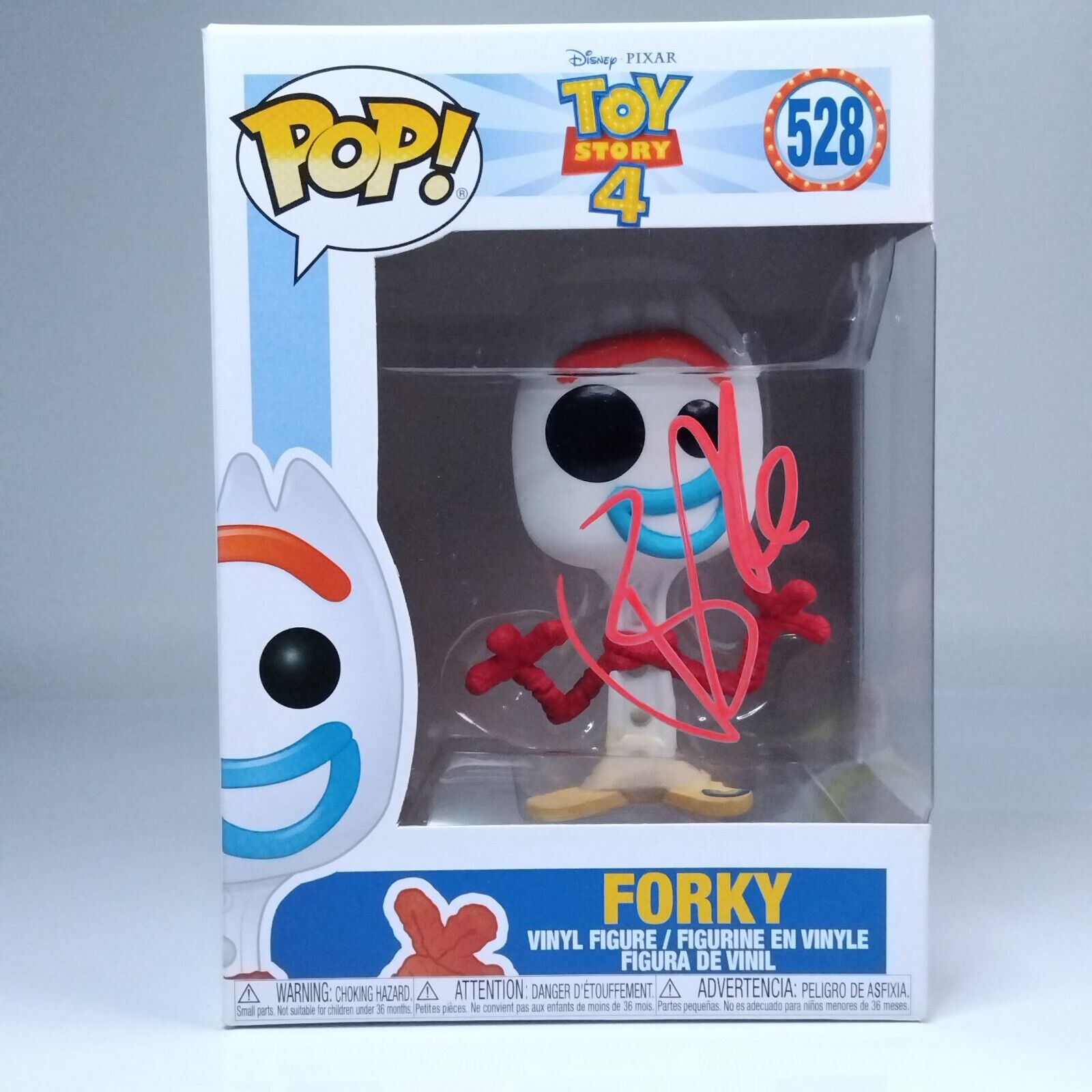 Funko Pop! Disney Toy Story 4 Forky Signed Tony Hale COA #528 WS