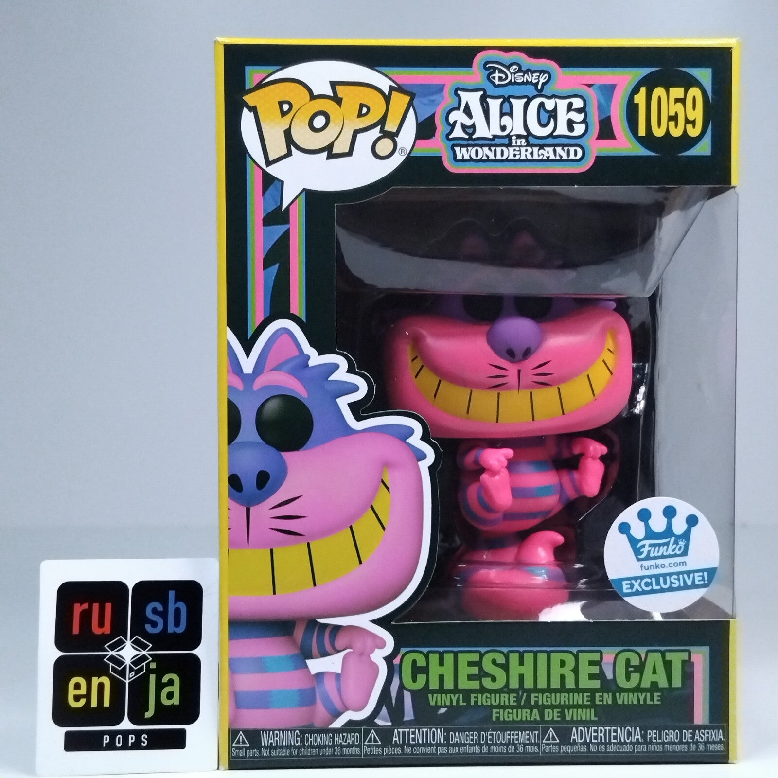 Funko Pop! Disney Alice In Wonderland Cheshire Cat Blacklight Exclusive #1059