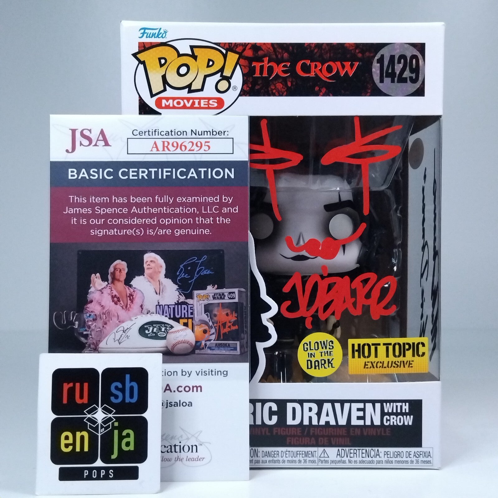 Funko Pop! The Crow Eric Draven Signed James O'Barr & Mark Dacascos COA #1429