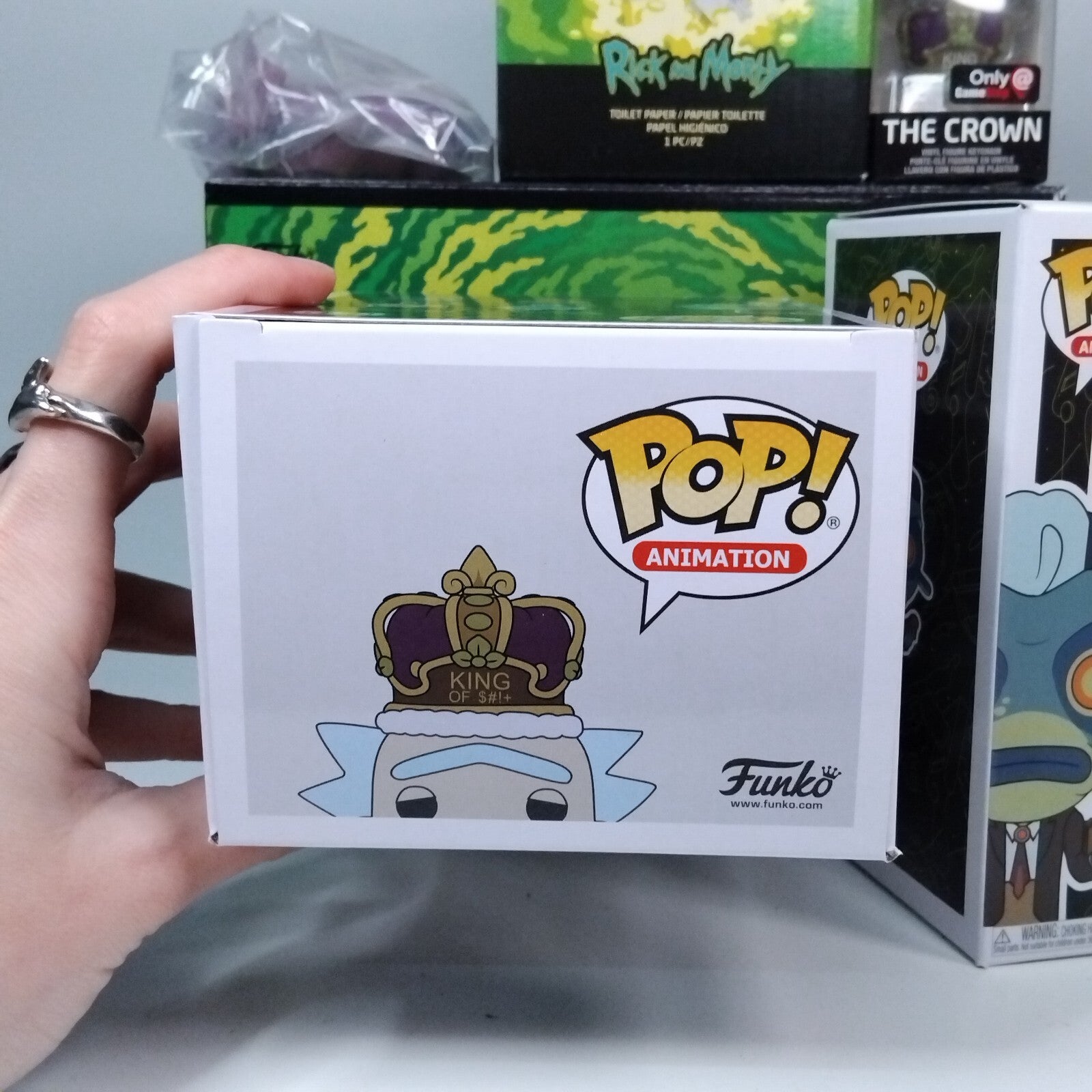 Funko Pop! Animation Rick and Morty - Gamestop Tony #650 & Rick with Crown #649