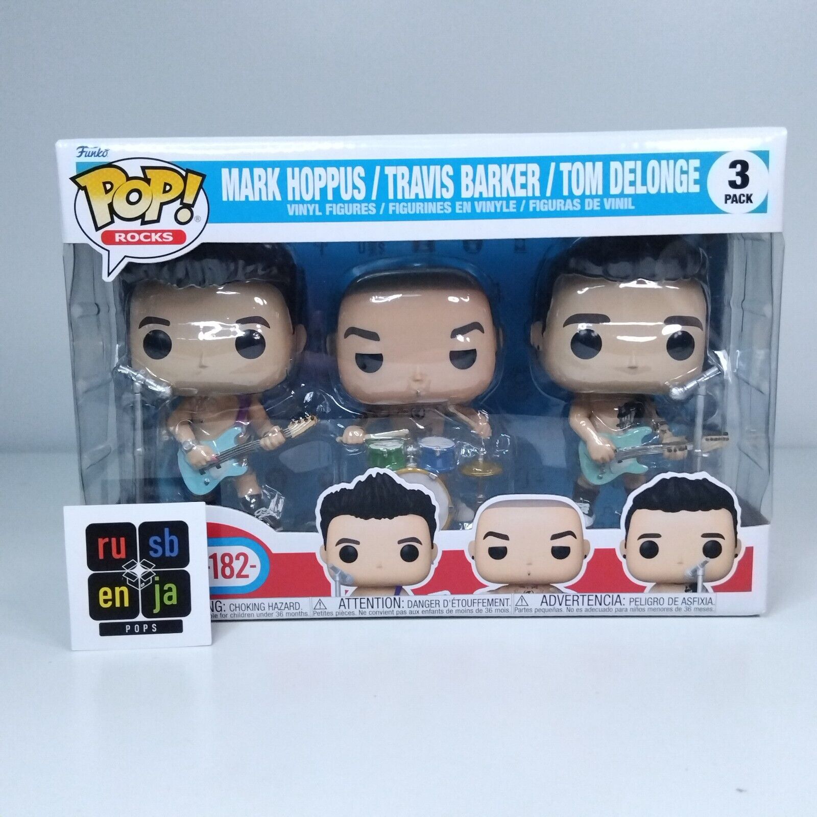 Funko Pop! Rocks Music Blink 182 Mark Hoppus Travis Barker Tom Delonge 3 Pack