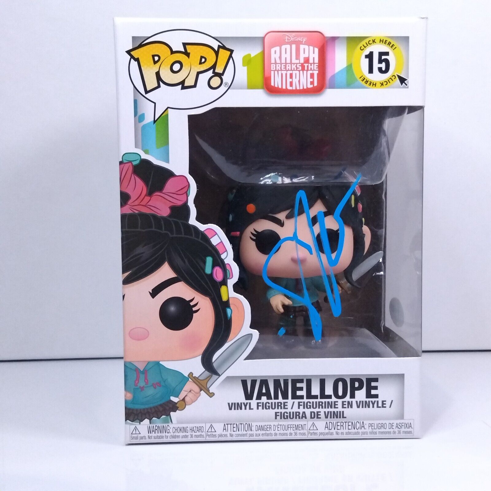 Funko Pop! Disney Wreck It Ralph Vanellope Signed Sarah Silverman COA #15 WS