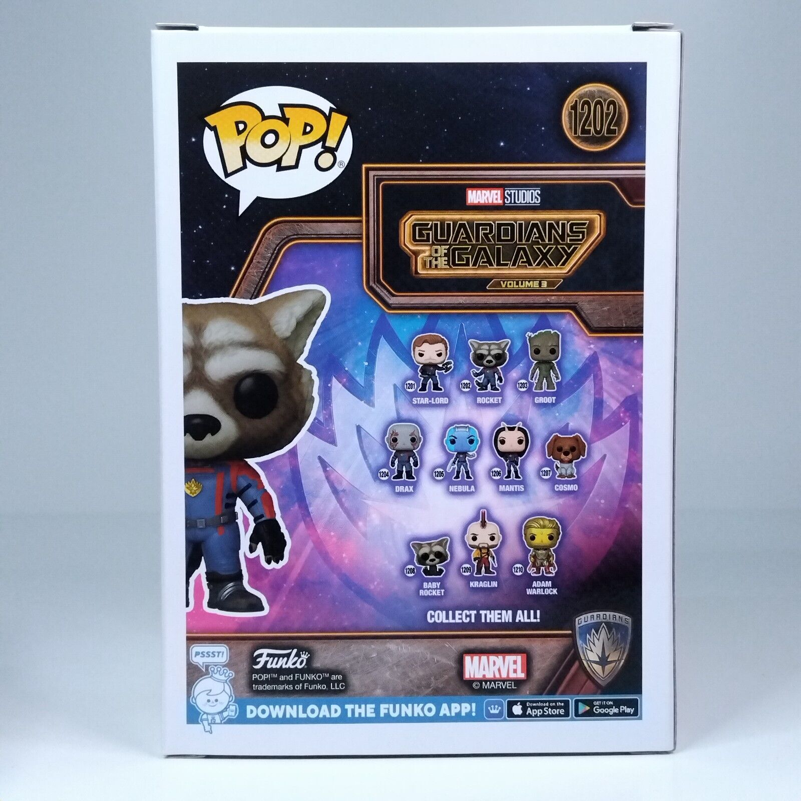 Funko Pop! Marvel Guardians Galaxy Rocket Signed Bradley Cooper COA #1202 WS