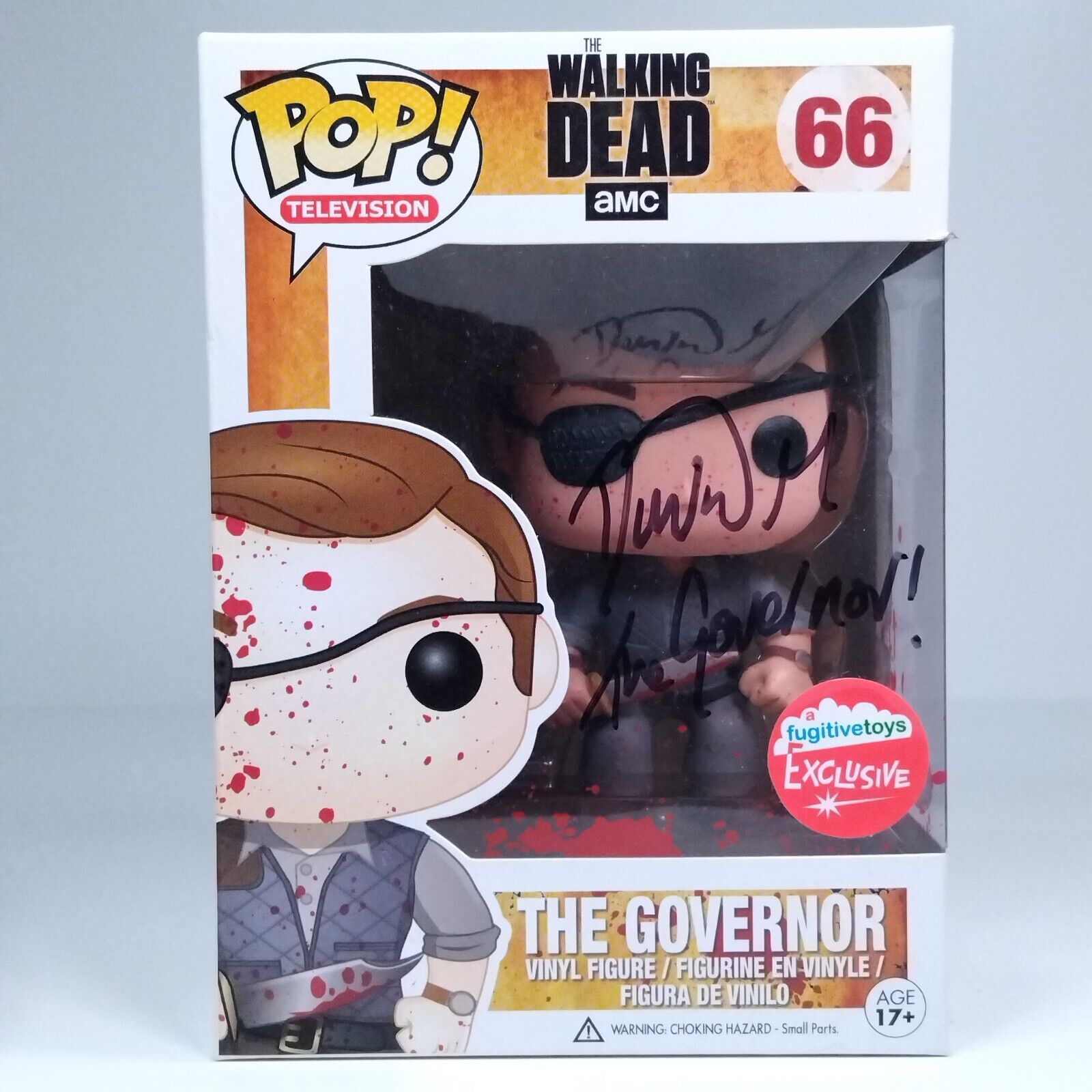 Funko Pop! The Walking Dead The Governor Bloody Signed David Morrissey COA #66