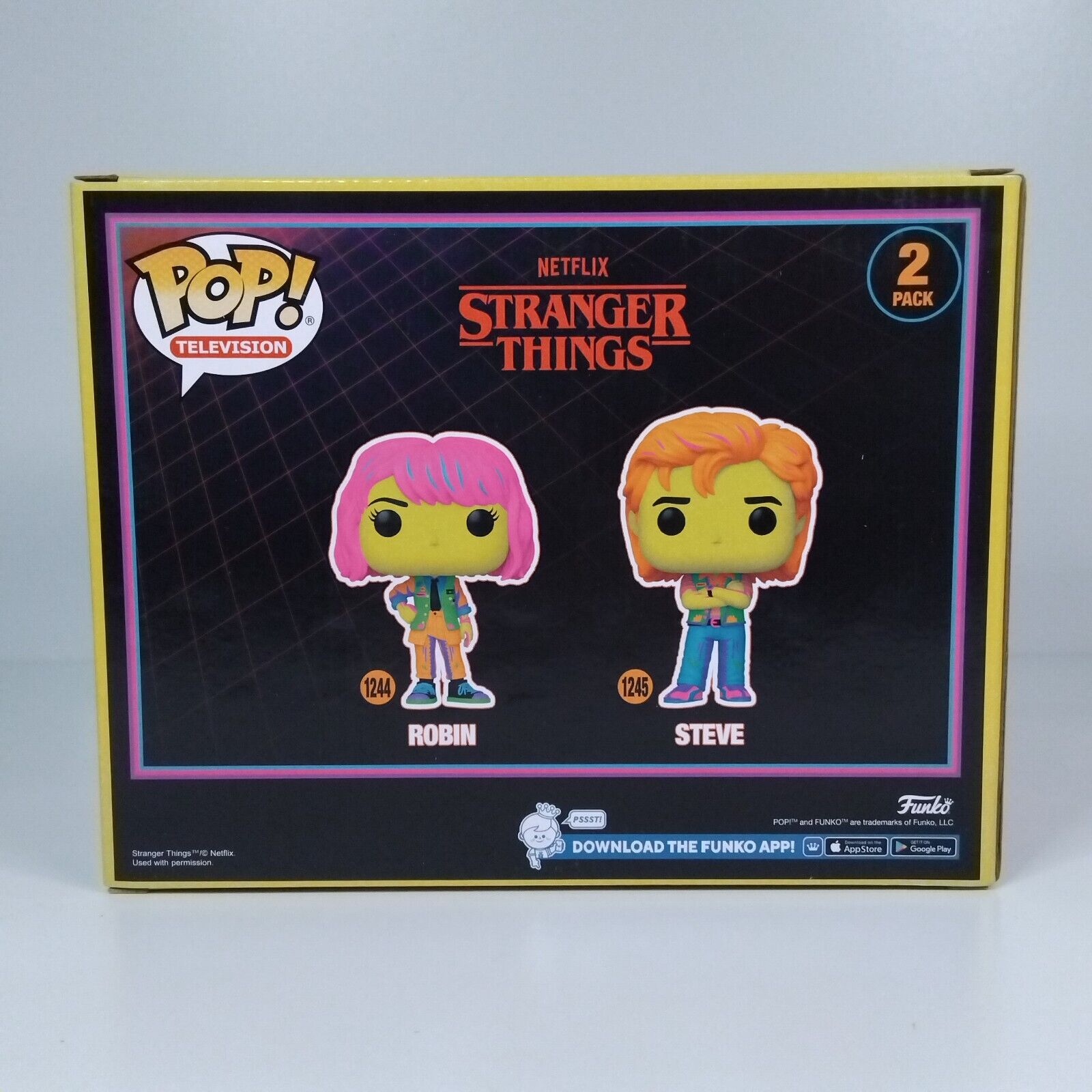 Funko Pop! TV Stranger Things Blacklight Robin & Steve Target Con 2 Pack