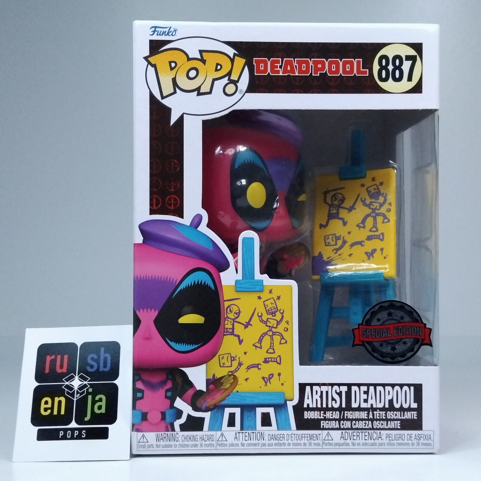 Funko Pop! Marvel Deadpool Blacklight Artist Deadpool Special Edition #887