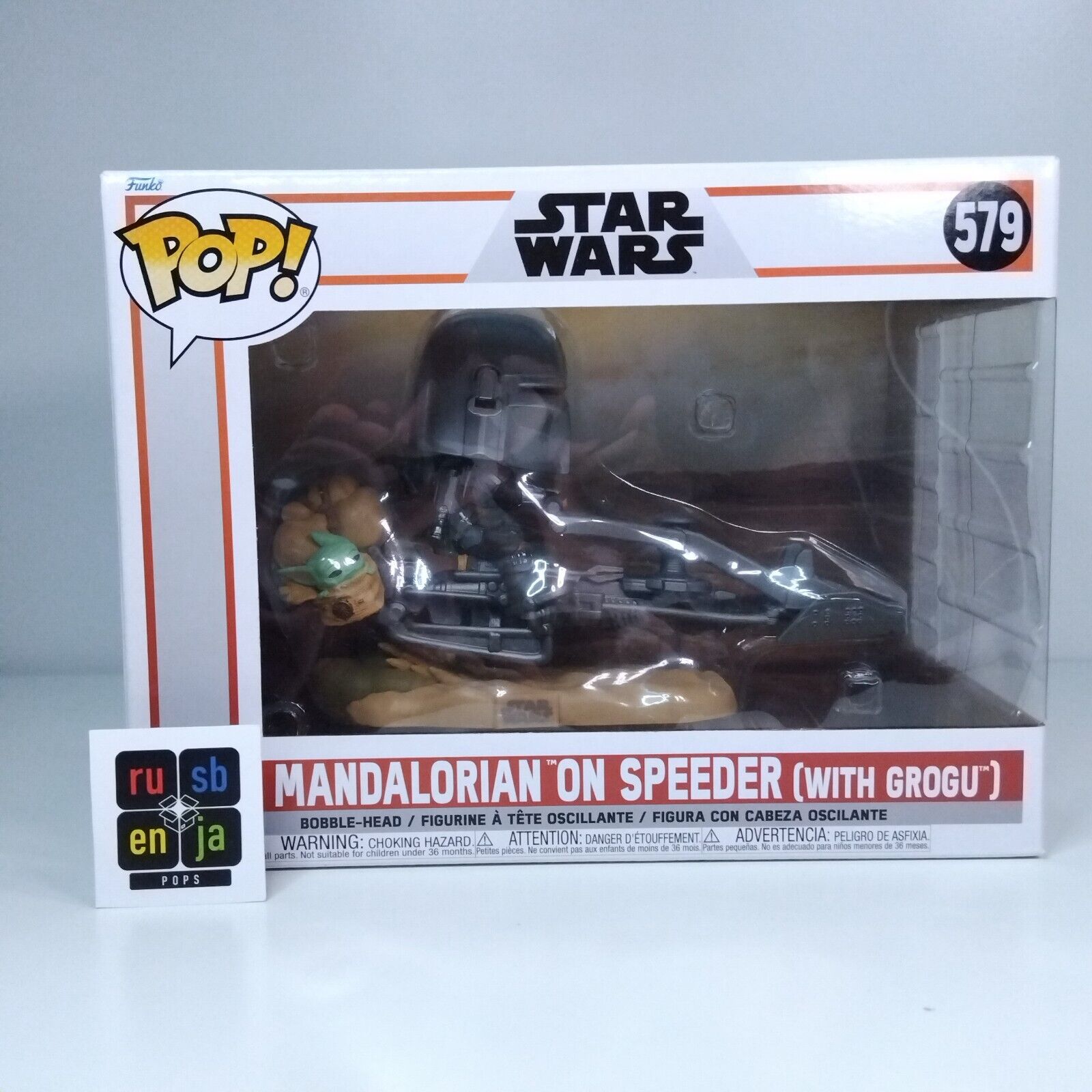 Funko Pop! Star Wars The Mandalorian on Speeder with Grogu #579