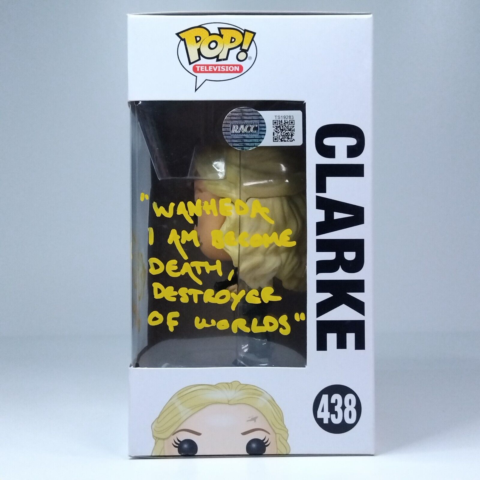 Funko Pop! TV The 100 Clarke Signed Eliza Taylor with C/Name & Quote COA #438 WS