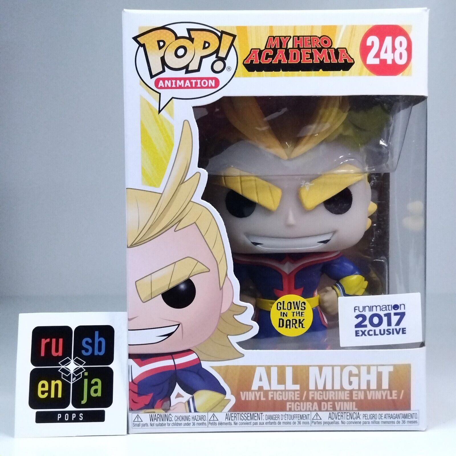 Funko Pop! Anime MHA My Hero Academia All Might Glows Funimation Exclusive #248