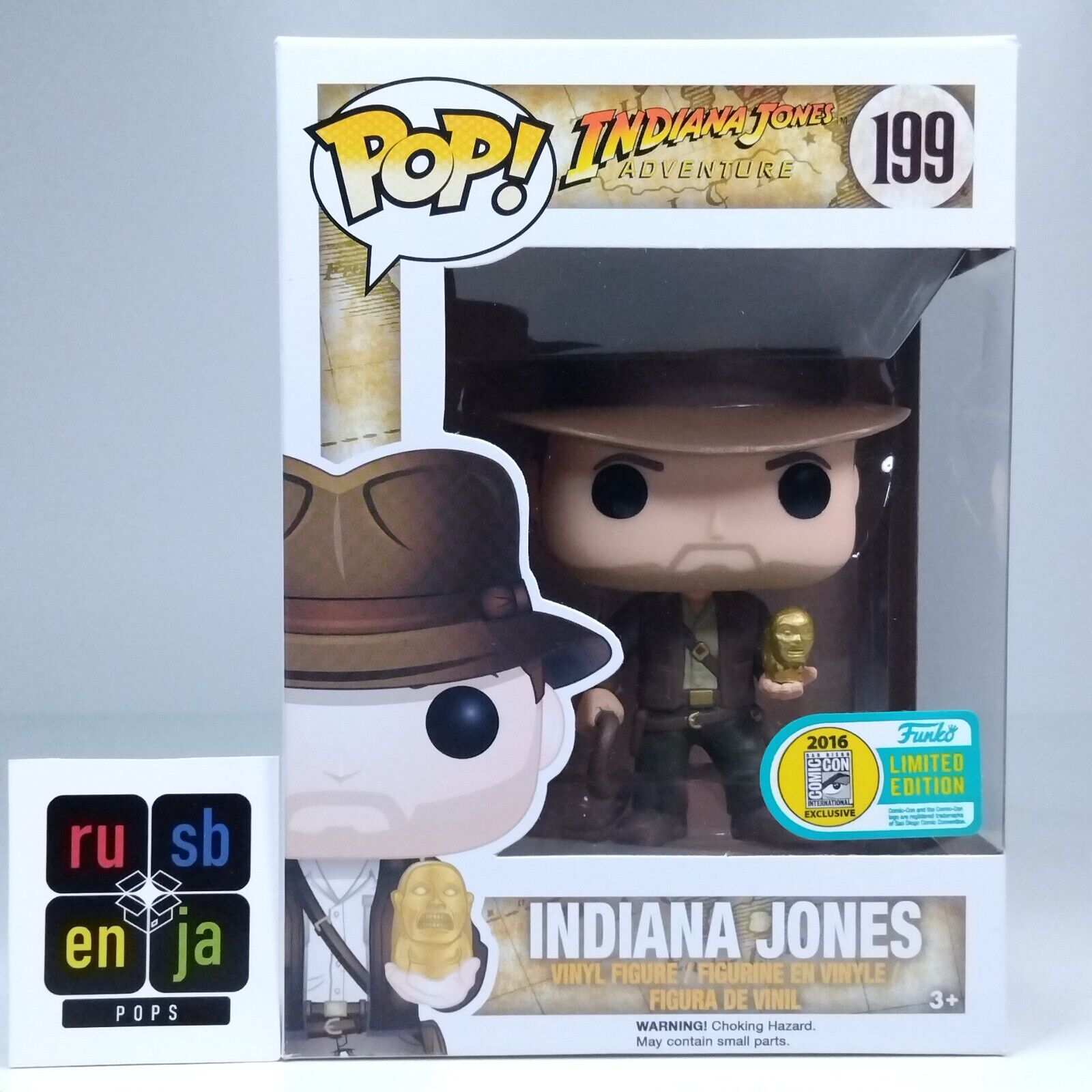 Funko Pop! Movies Indiana Jones with Golden Idol SDCC Limited Edition #199