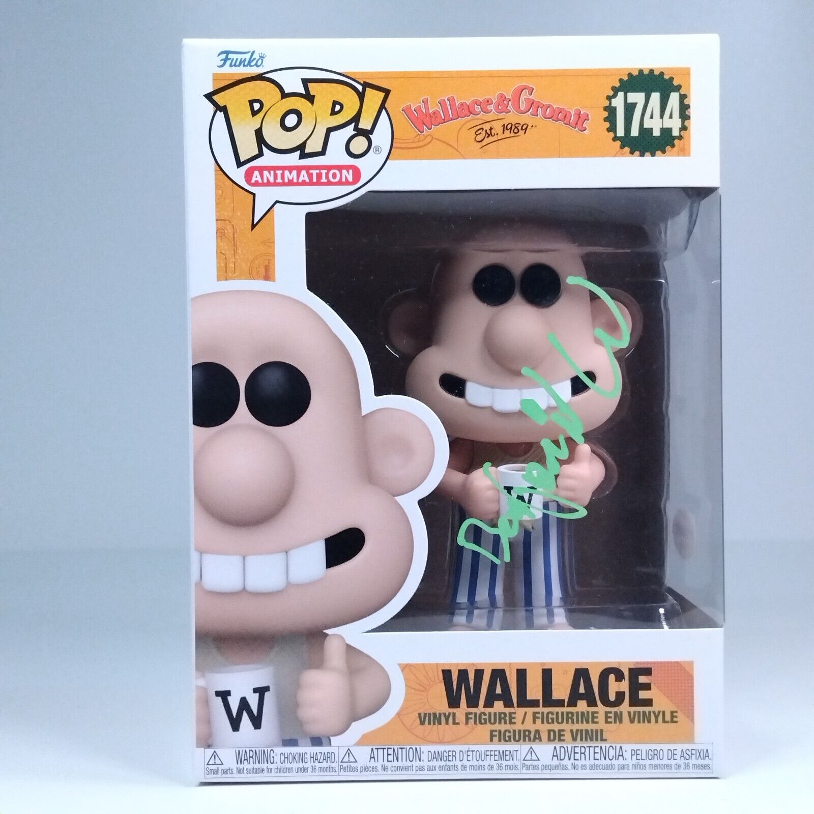 Funko Pop! Animation Wallace & Gromit Signed Ben Benjamin Whitehead COA #1744 WS