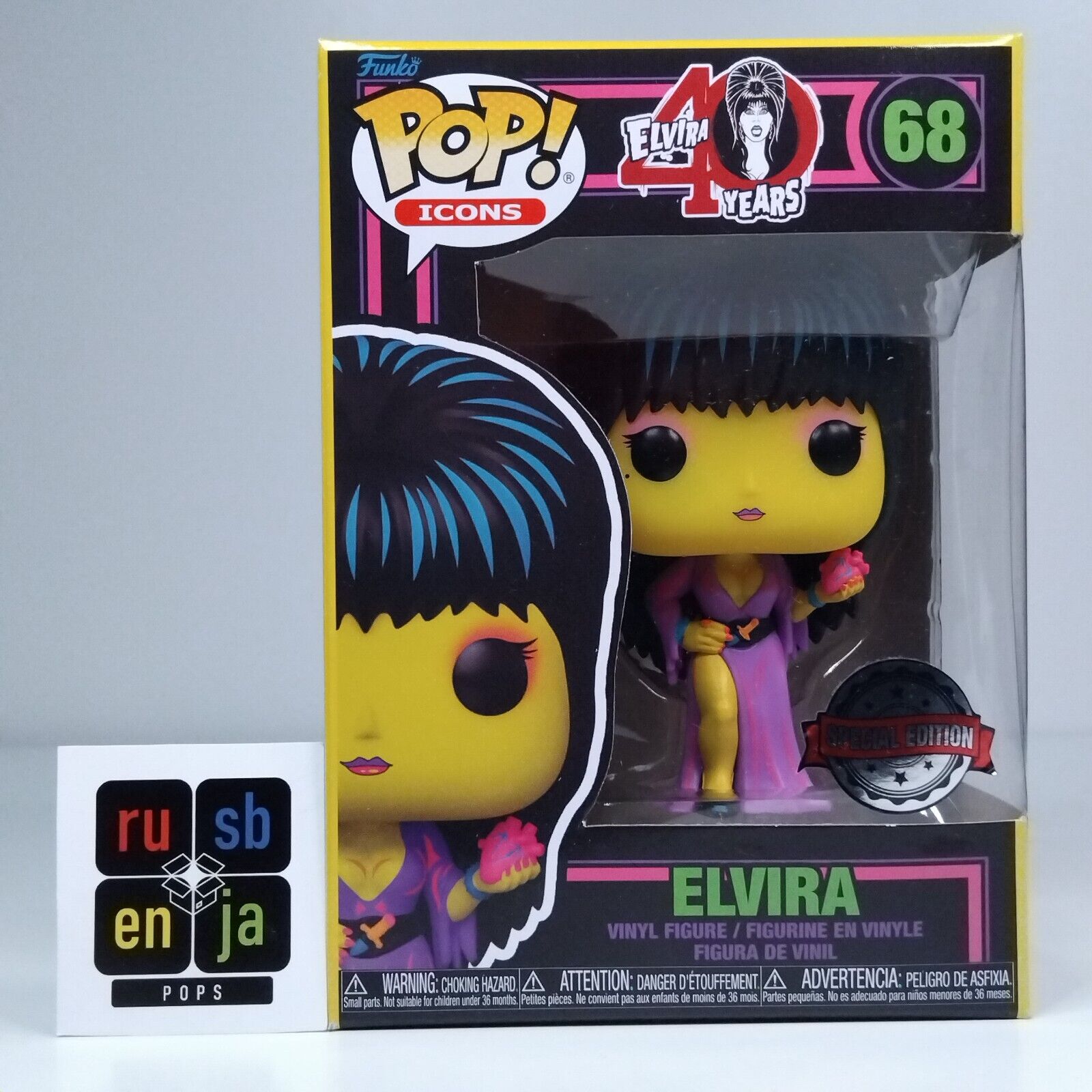 Funko Pop! Icons Blacklight Elvira Special Edition #68