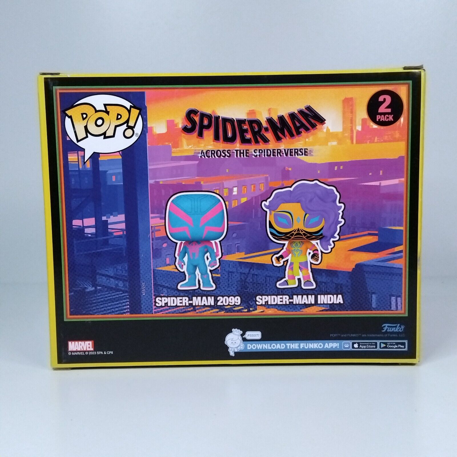 Funko Pop! Marvel Blacklight Spider-Man 2099 & Spider-Man India 2 Pack