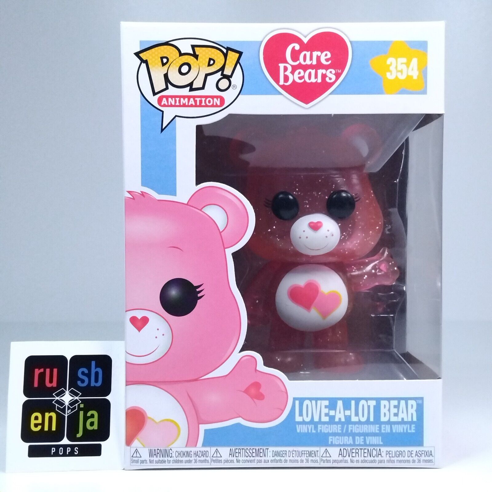 Funko Pop! Animation Care Bears Love-a-Lot Bear Glitter Translucent #354