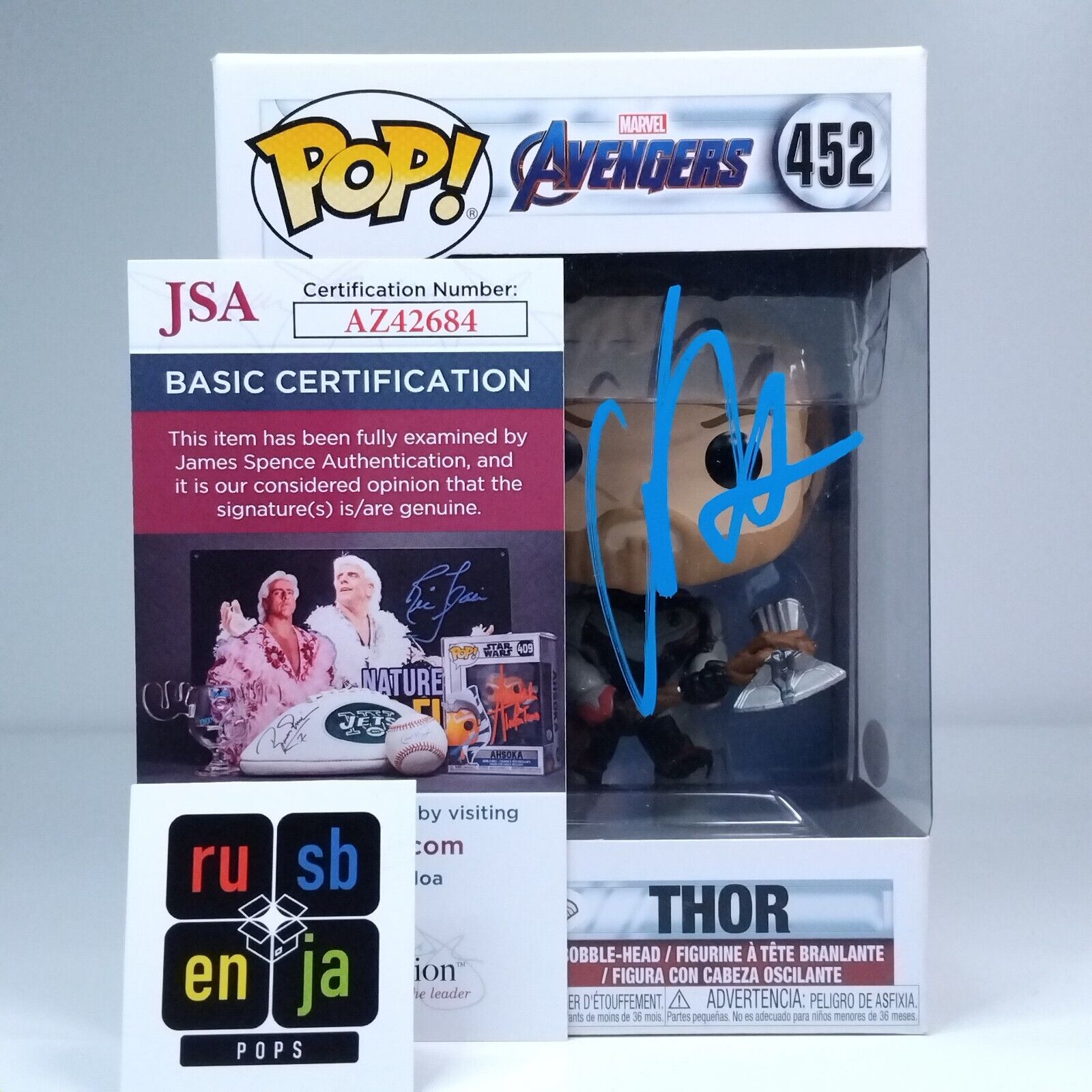 Funko Pop! Marvel Avengers Thor Signed Chris Hemsworth COA #452 WS