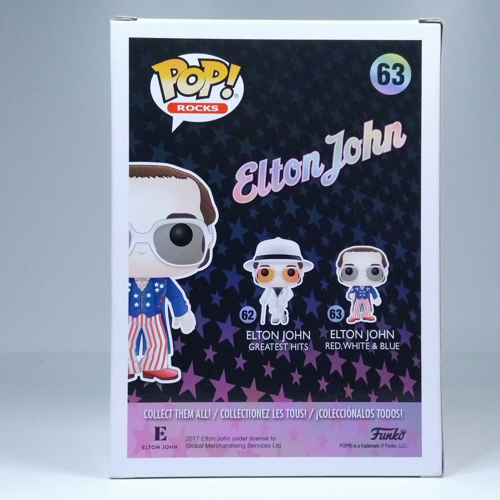 Funko Pop! Rocks Music Elton John Red, White & Blue Glitter Exclusive #63