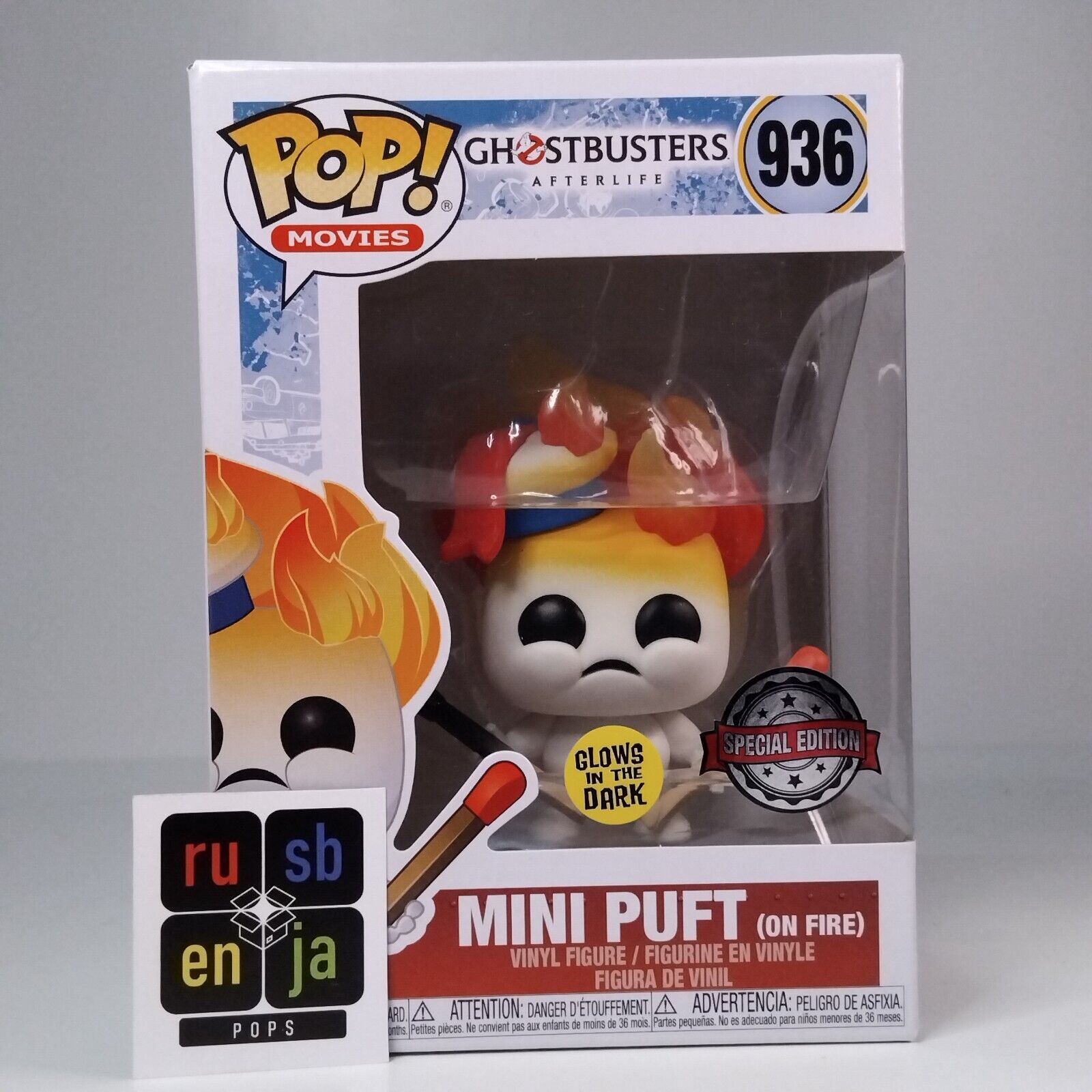 Funko Pop! Movies Ghostbusters Afterlife Mini Puft on Fire Glow Edition #936