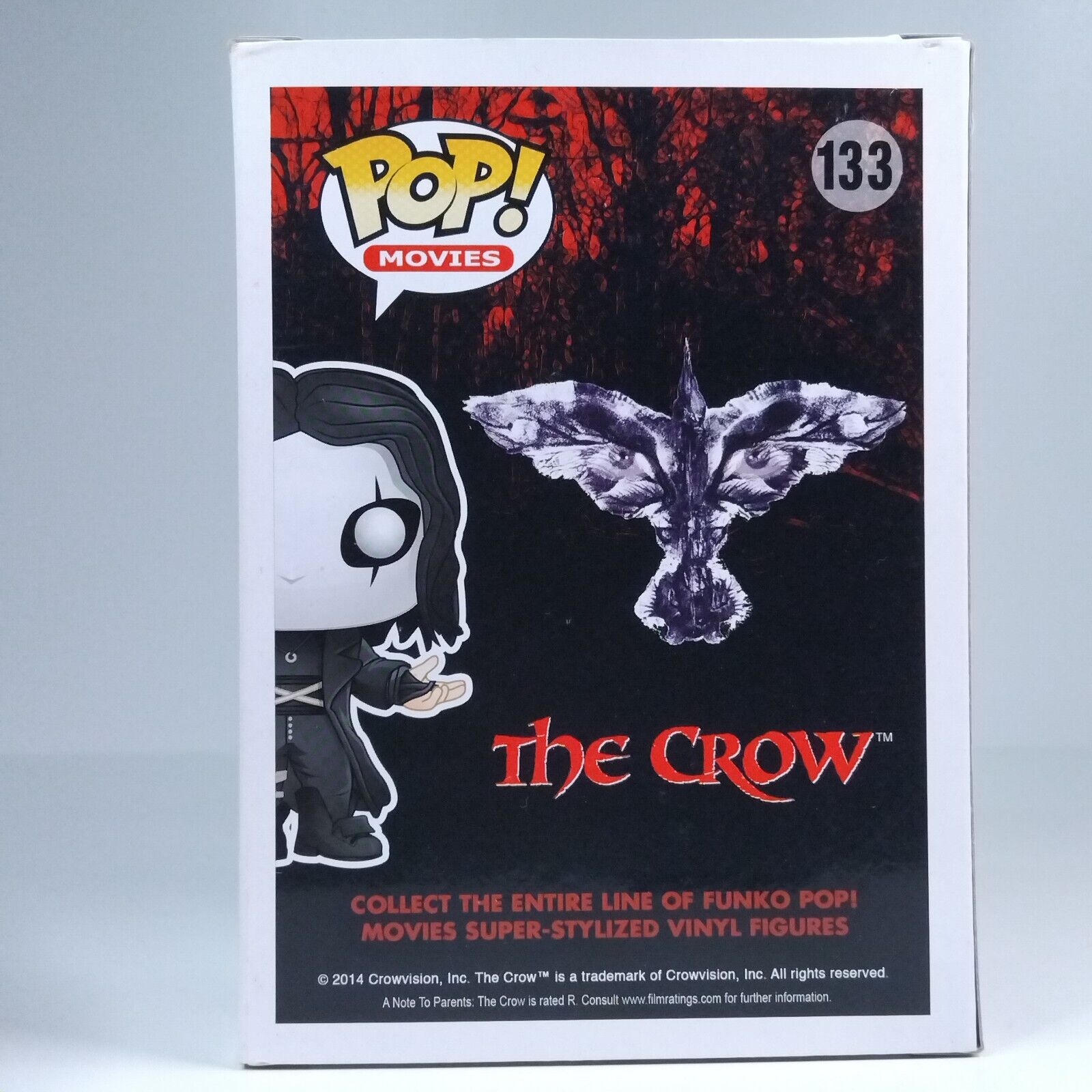 Funko Pop! Movies Horror The Crow Glows in Dark Hot Topic #133 BOX DAMAGE/FADING