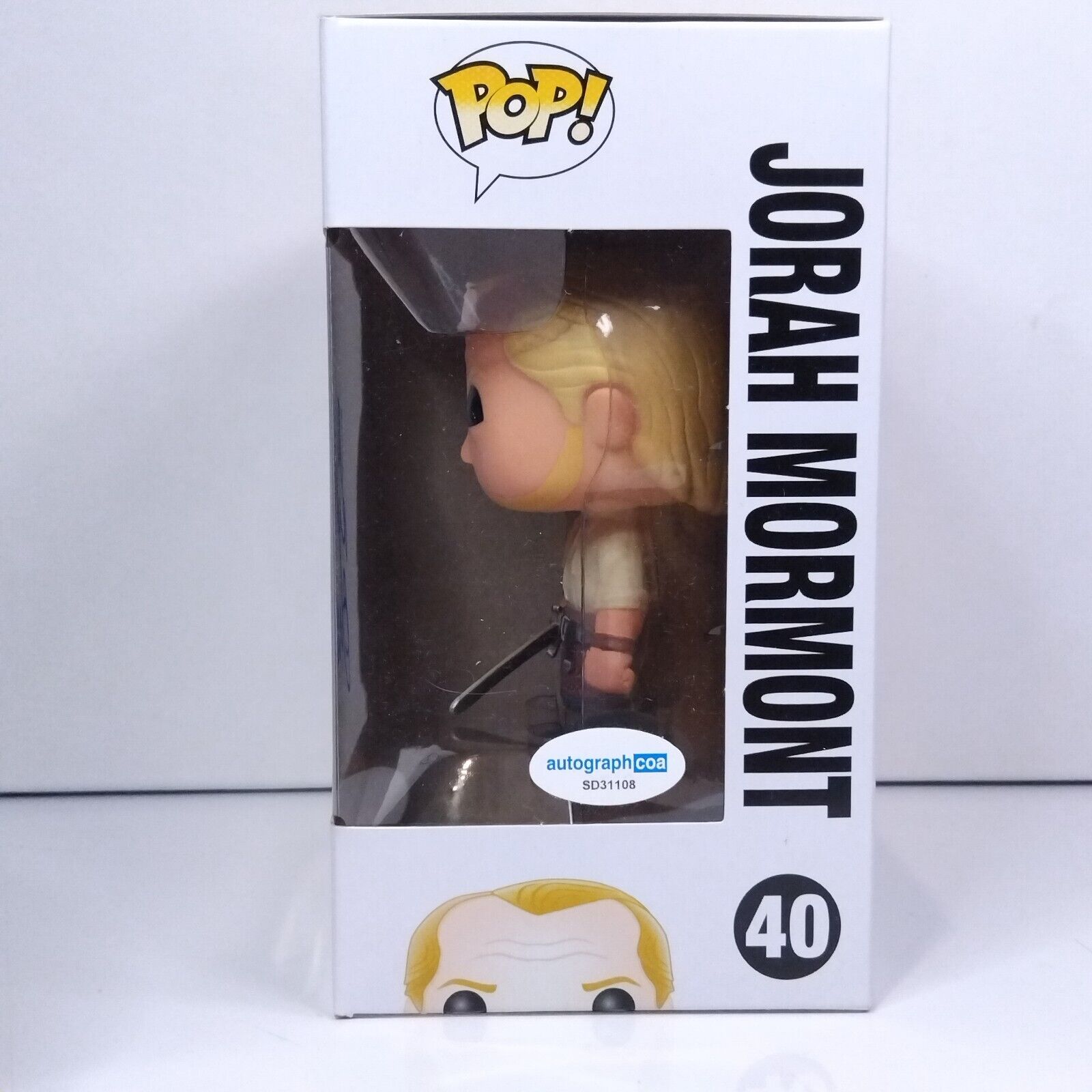 Funko Pop! TV Game of Thrones Jorah Mormont Signed Iain Glen COA #40 WS