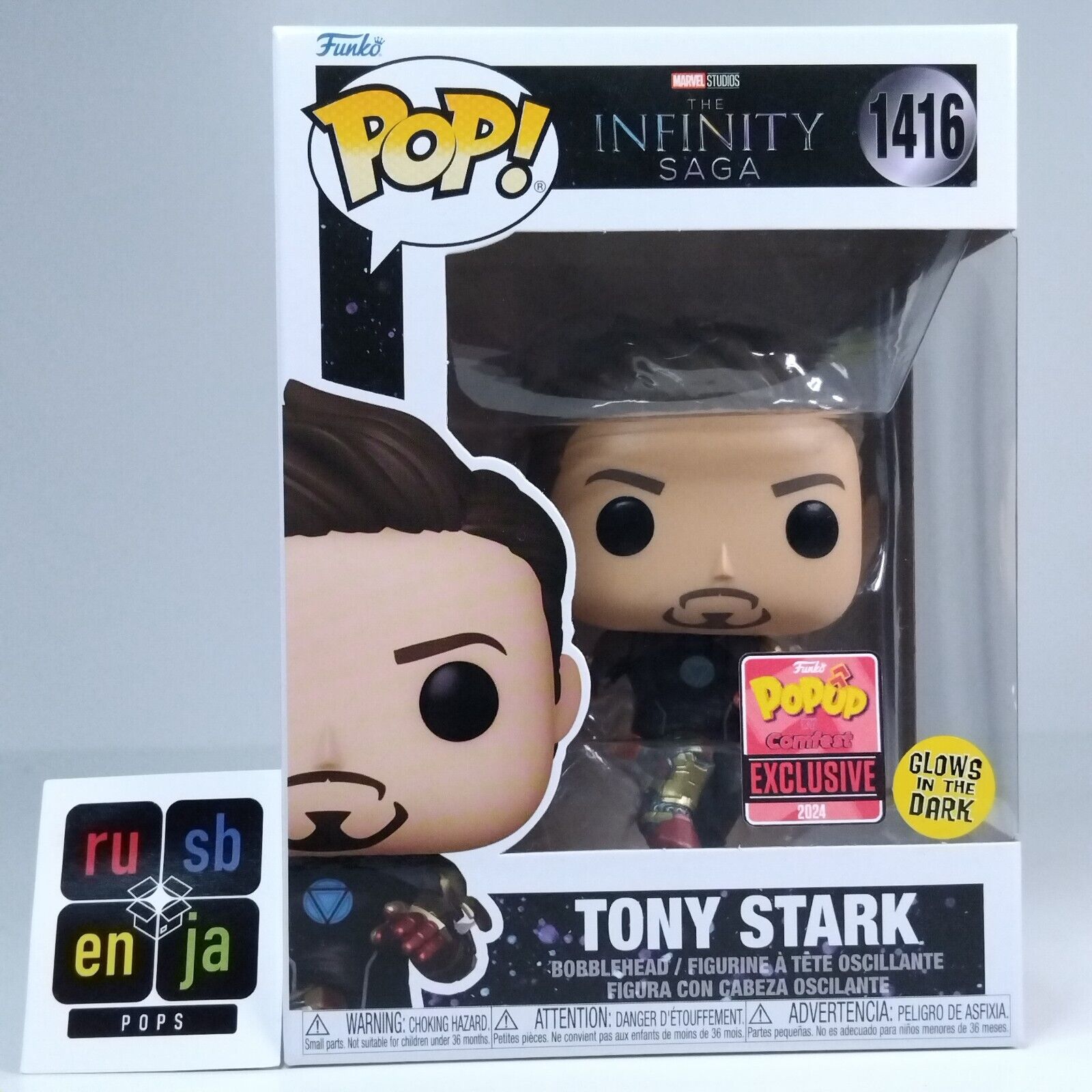 Funko Pop! Marvel Infinity Saga Tony Stark Popup Comfest Exclusive Glows #1416