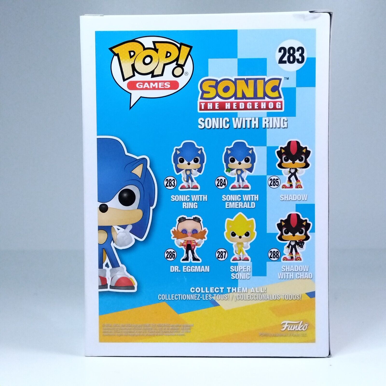 Funko Pop! Games Sonic The Hedgehog with Ring Glows in Dark #283