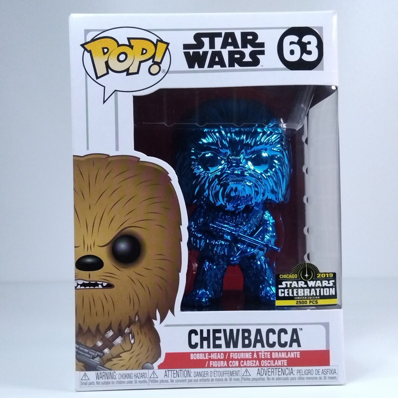 Funko Pop! Star Wars Celebration Chewbacca Blue Chrome 2,500 Pcs #63