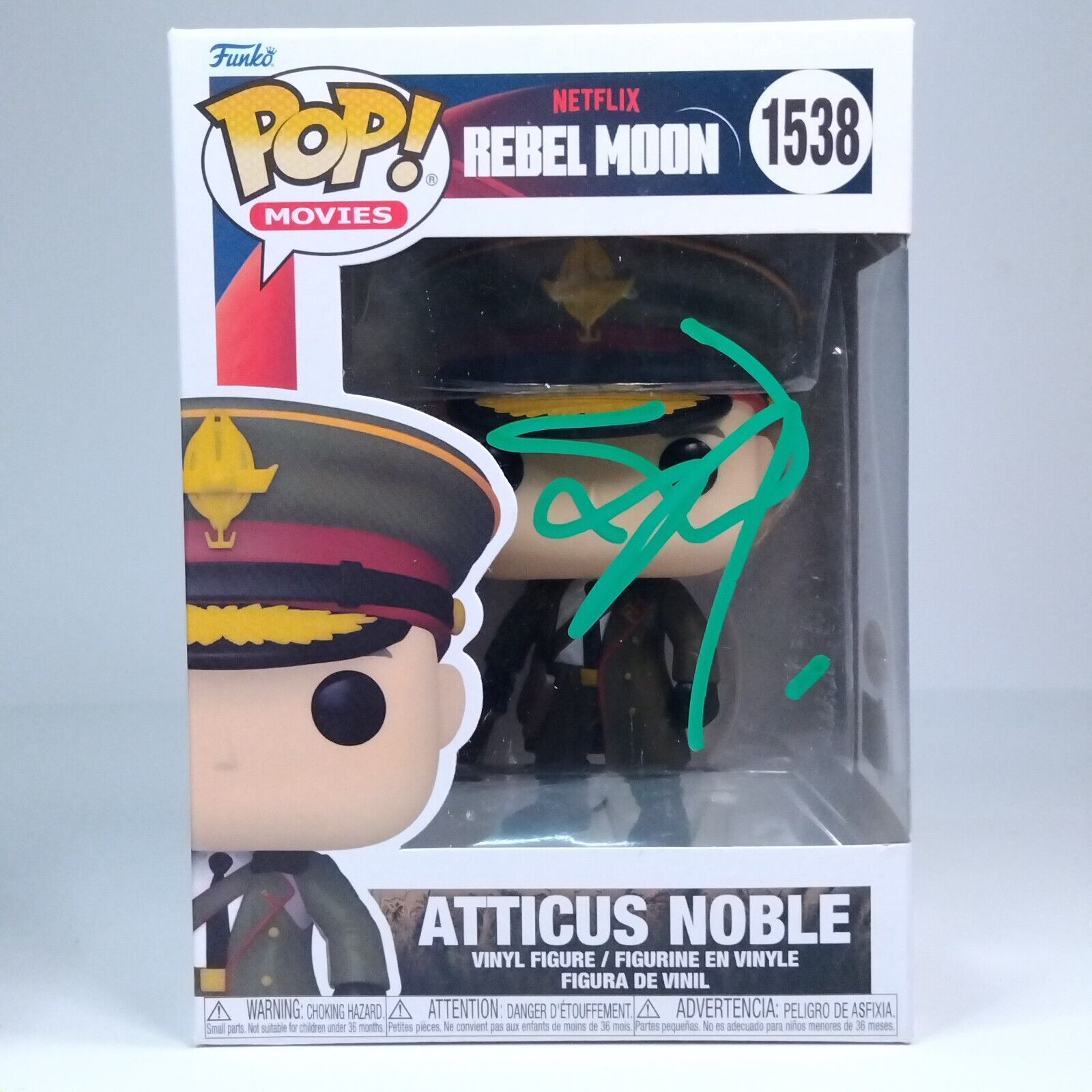 Funko Pop! Movies Rebel Moon Atticus Noble Signed Ed Skrein COA #1538 WS