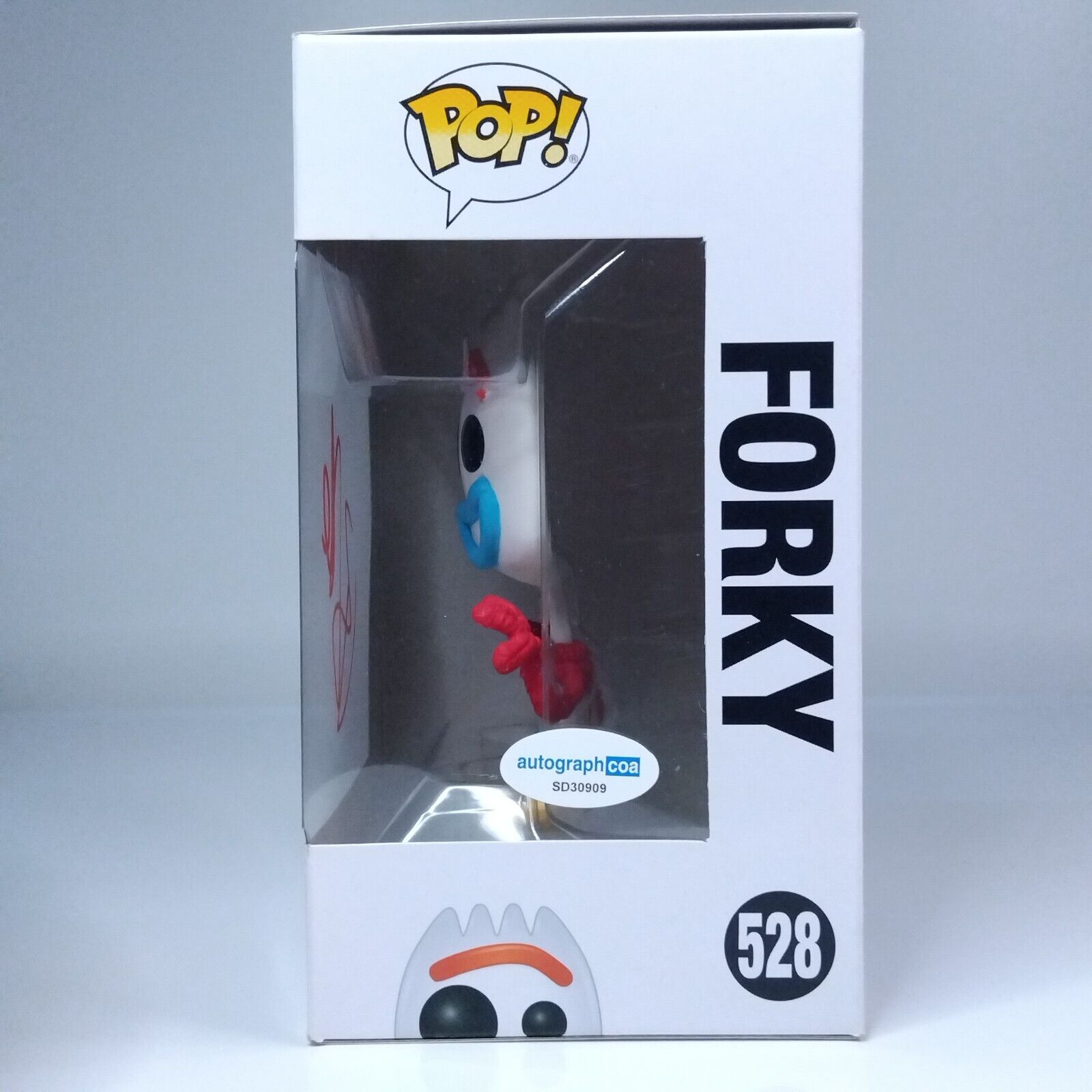 Funko Pop! Disney Toy Story 4 Forky Signed Tony Hale COA #528 WS