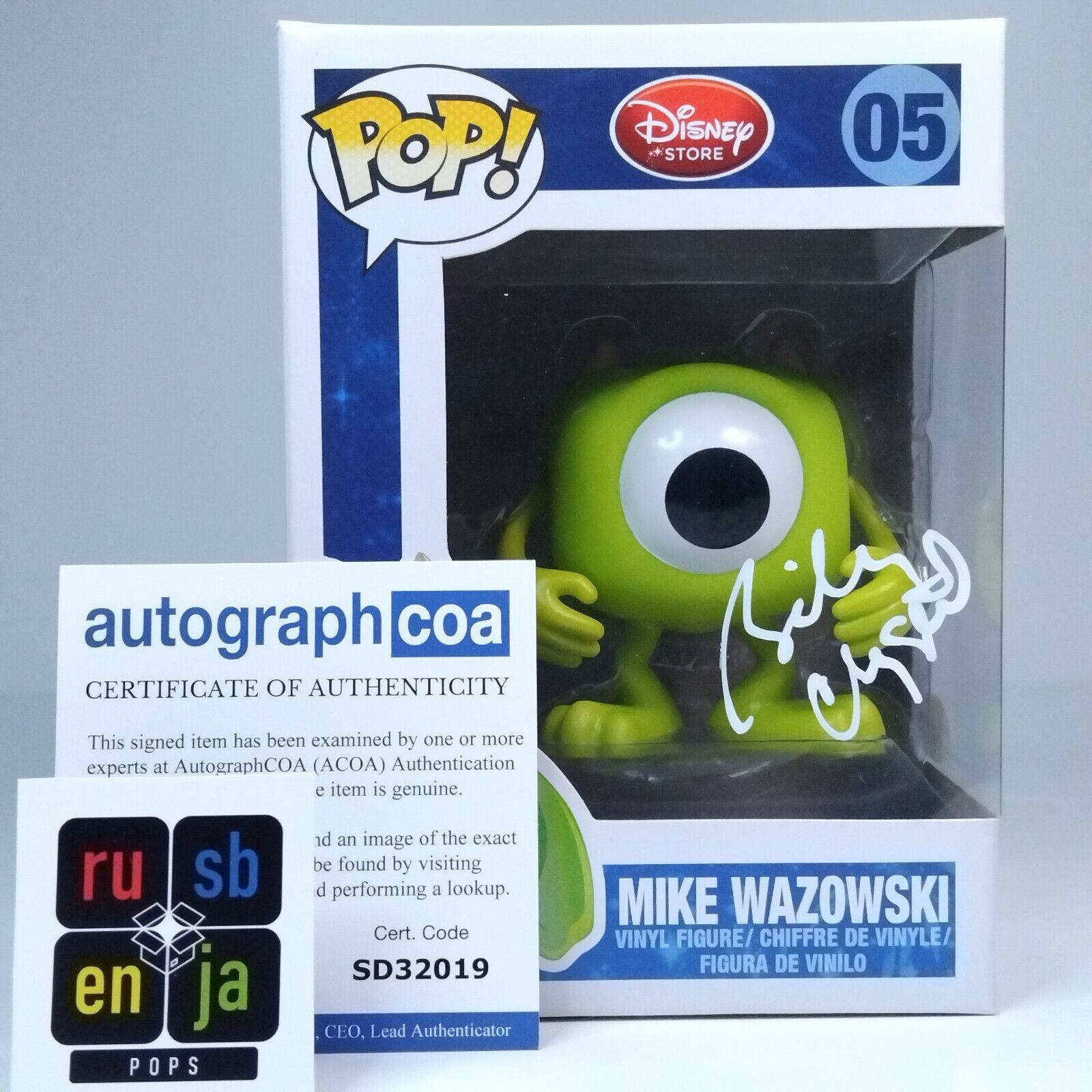 Funko Pop! Disney Monsters Inc Mike Wazowski Signed Billy Crystal #COA #05 WS