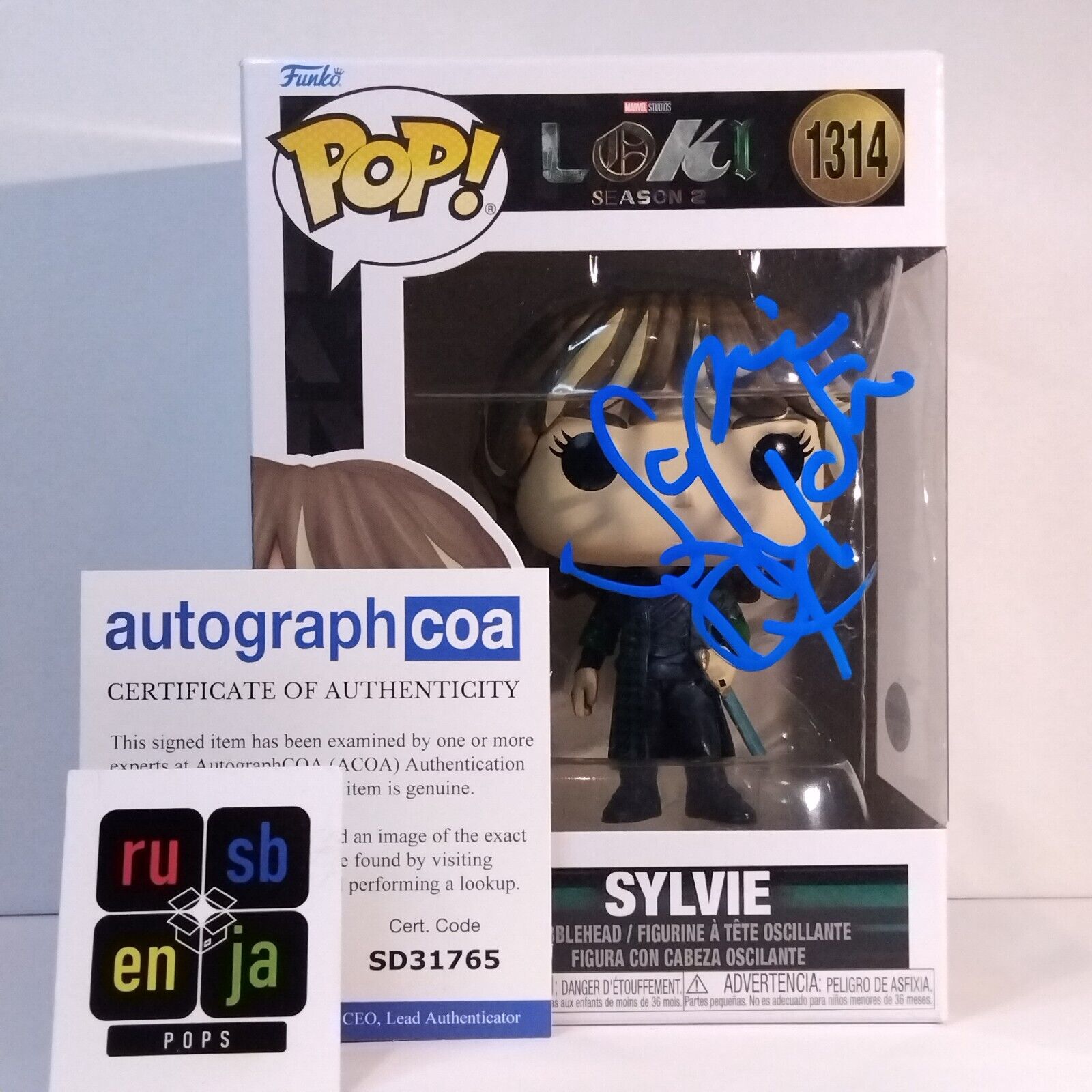 Funko Pop! Marvel Loki Sylvie Signed Sophia Di Martino COA #1314 WS