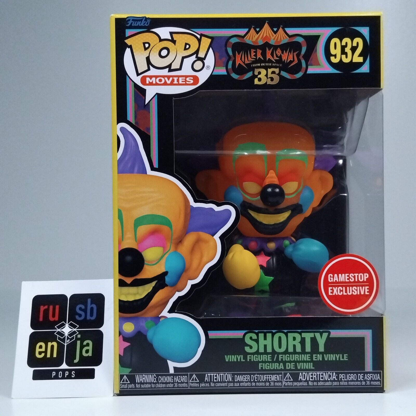 Funko Pop! Movies Horror Killer Klowns Blacklight Shorty Gamestop Exclusive #932