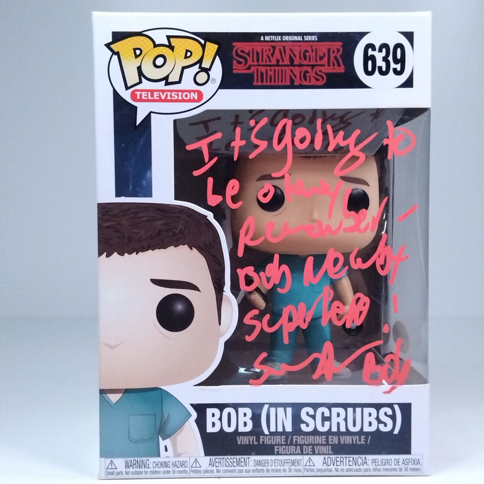 Funko Pop! TV Stranger Things Bob Signed Sean Astin & Quote COA #639