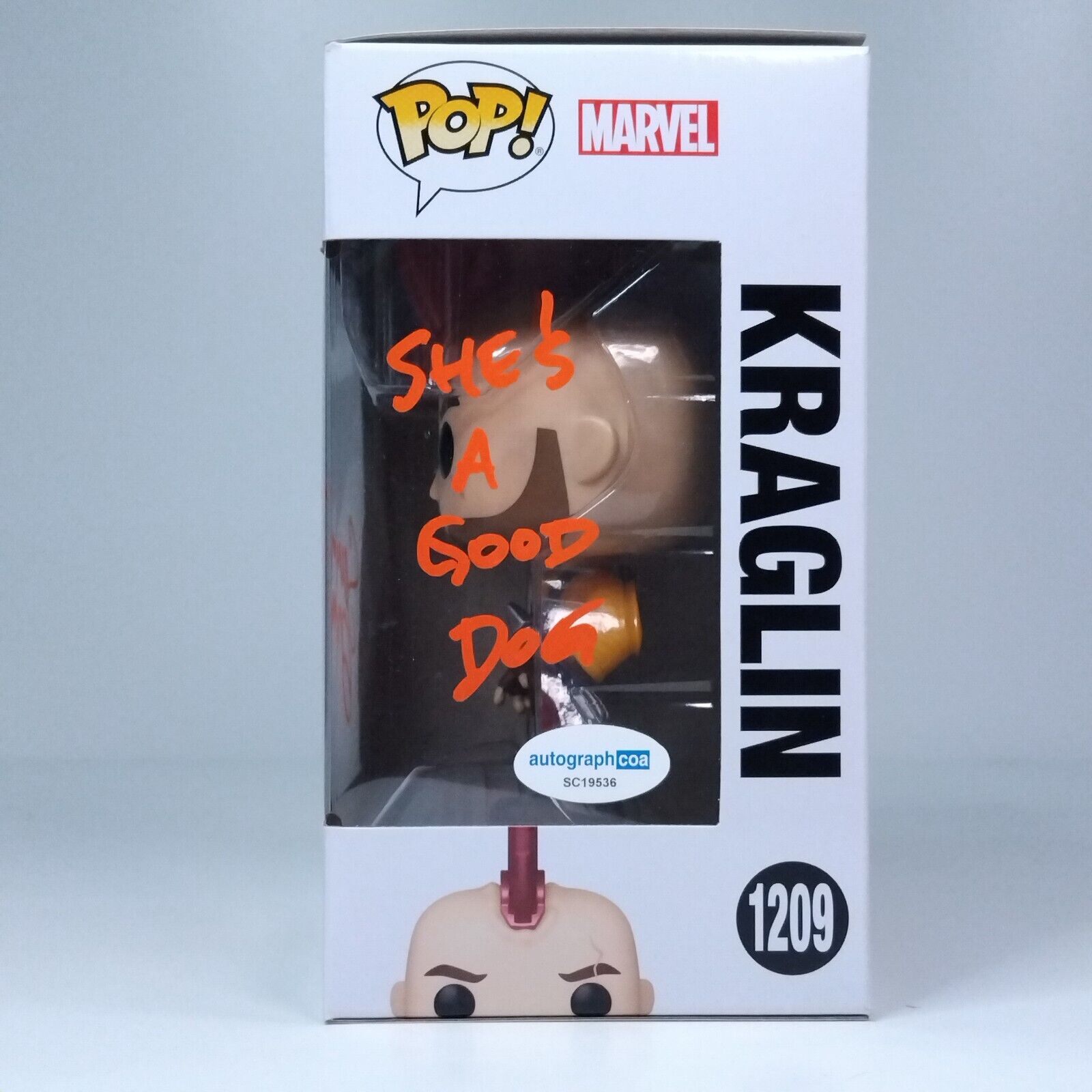 Funko Pop! Marvel Guardians Galaxy Kraglin Signed w/Quote Sean Gunn COA #1209