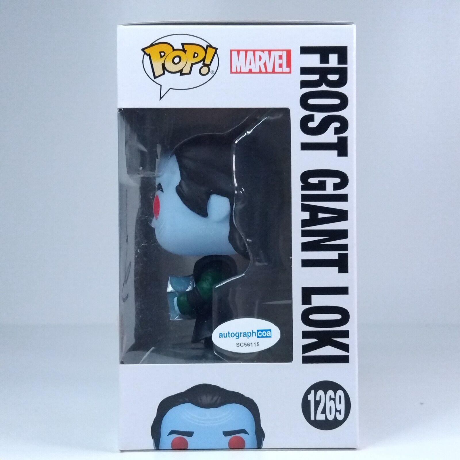 Funko Pop! Marvel Frost Giant Loki Signed Matt Damon COA #1269 WS