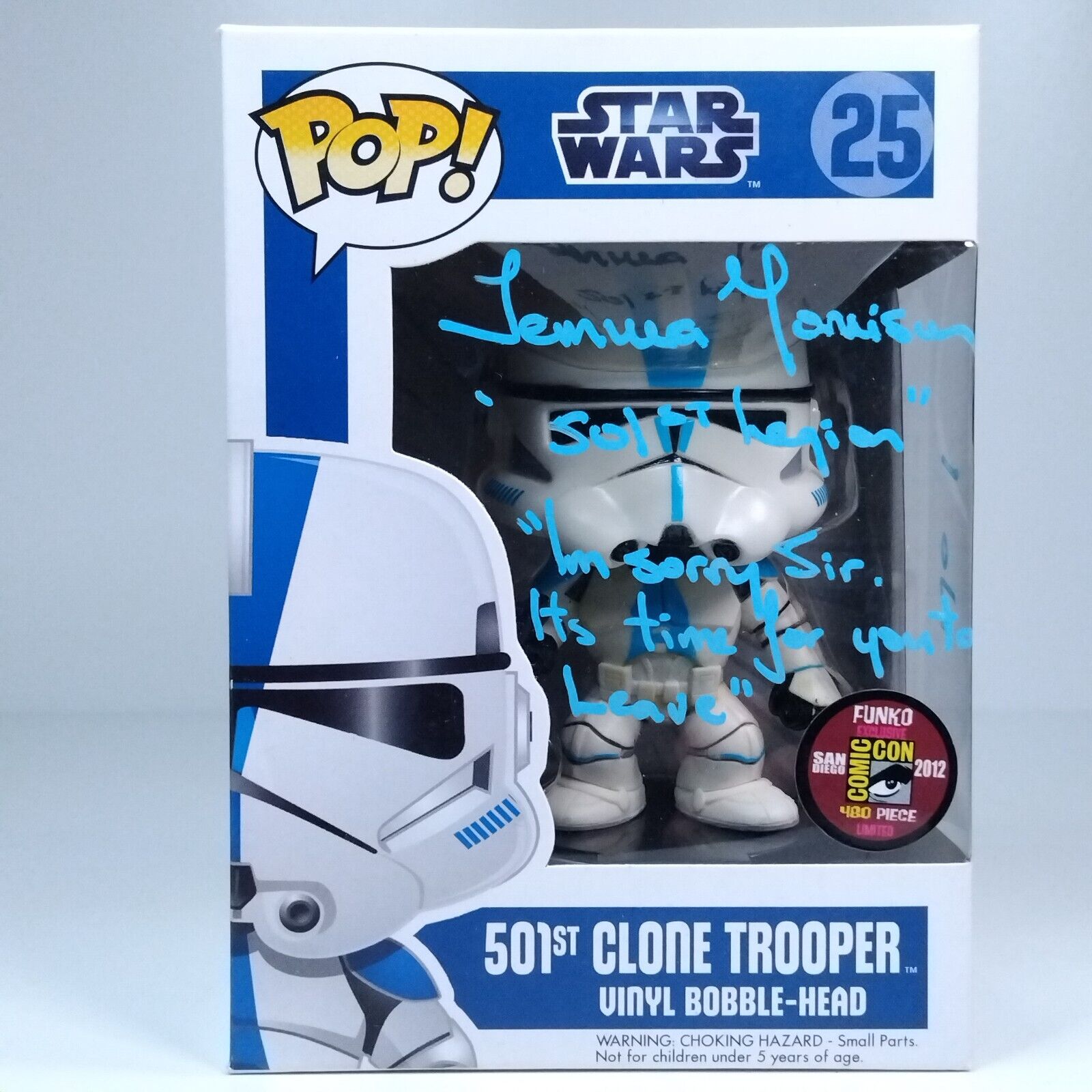 Funko Pop! Star Wars 501st Clone Trooper Signed Temuera Morrison & Quote COA #25