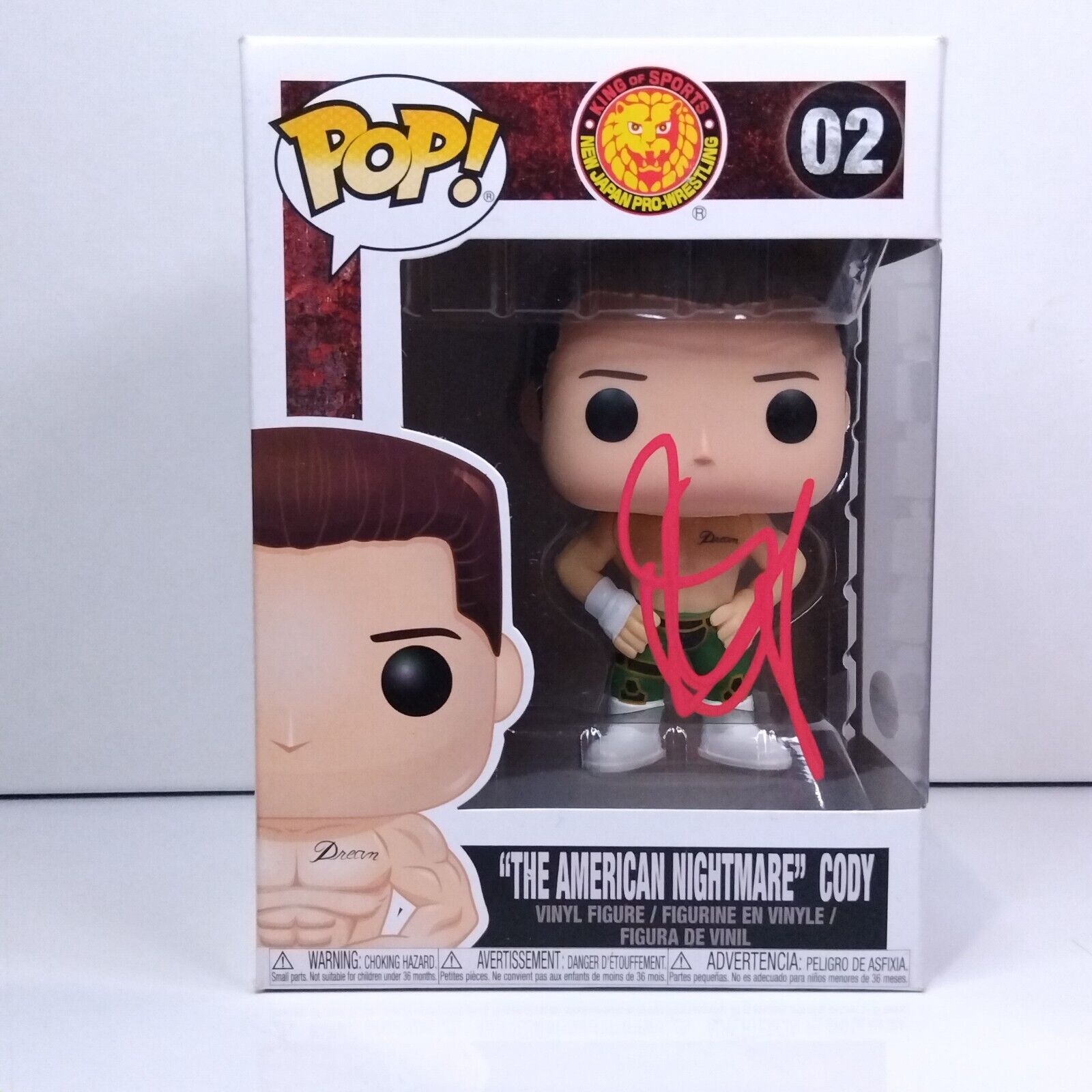 Funko Pop! New Japan Wrestling American Nightmare Cody Rhodes Signed COA #02 WS