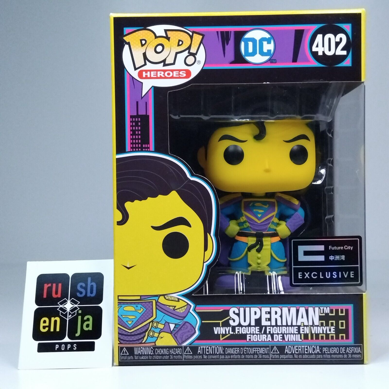 Funko Pop! DC Heroes Imperial Palace Superman Blacklight Future City #402