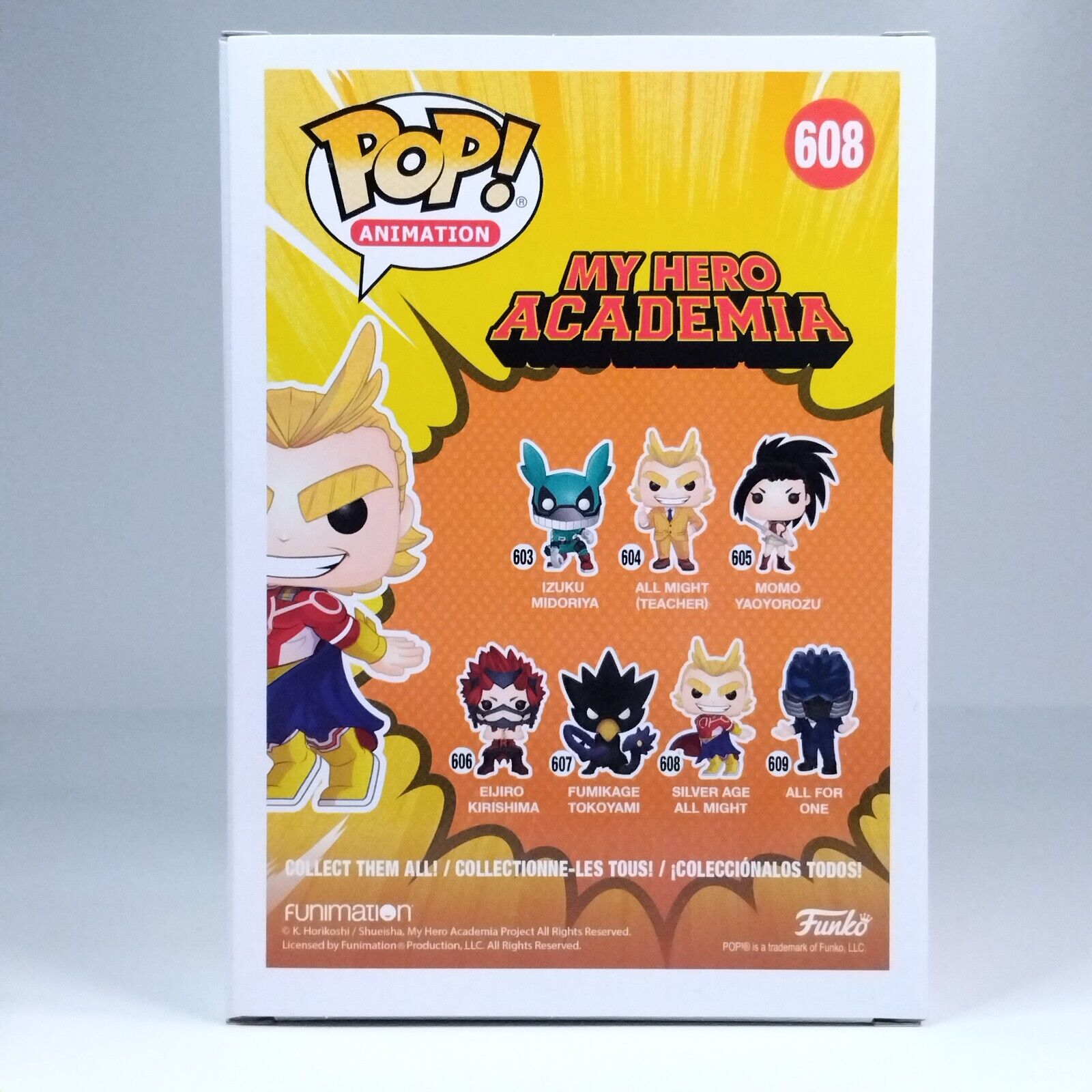 Funko Pop! Anime MHA My Hero Academia Silver Age All Might Metallic Barnes #608