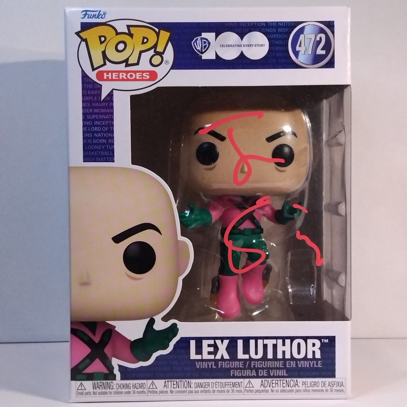 Funko Pop! DC Heroes Superman Lex Luthor Signed Jesse Eisenberg COA #472 WS