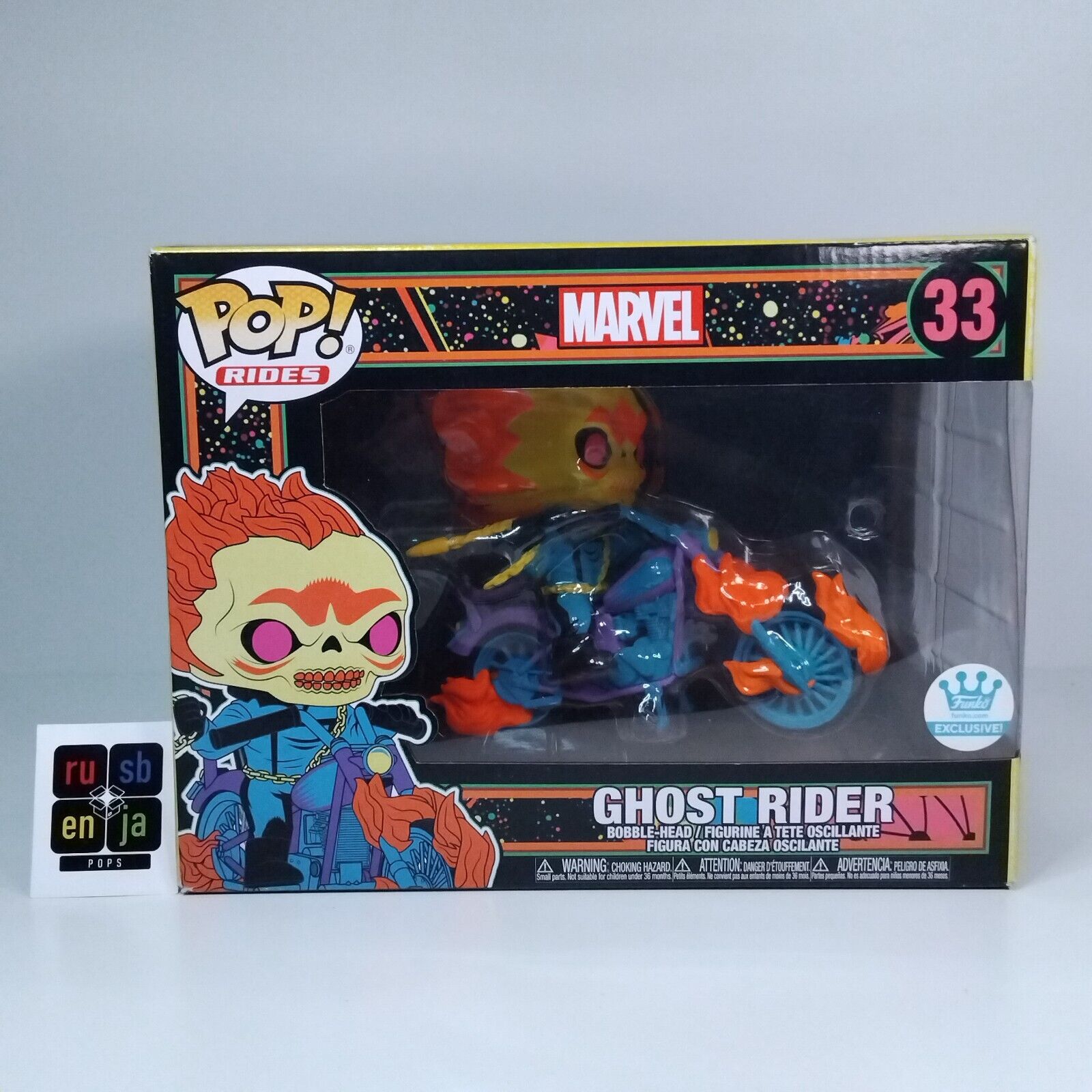 Funko Pop! Marvel Rides Blacklight Ghost Rider Exclusive #33