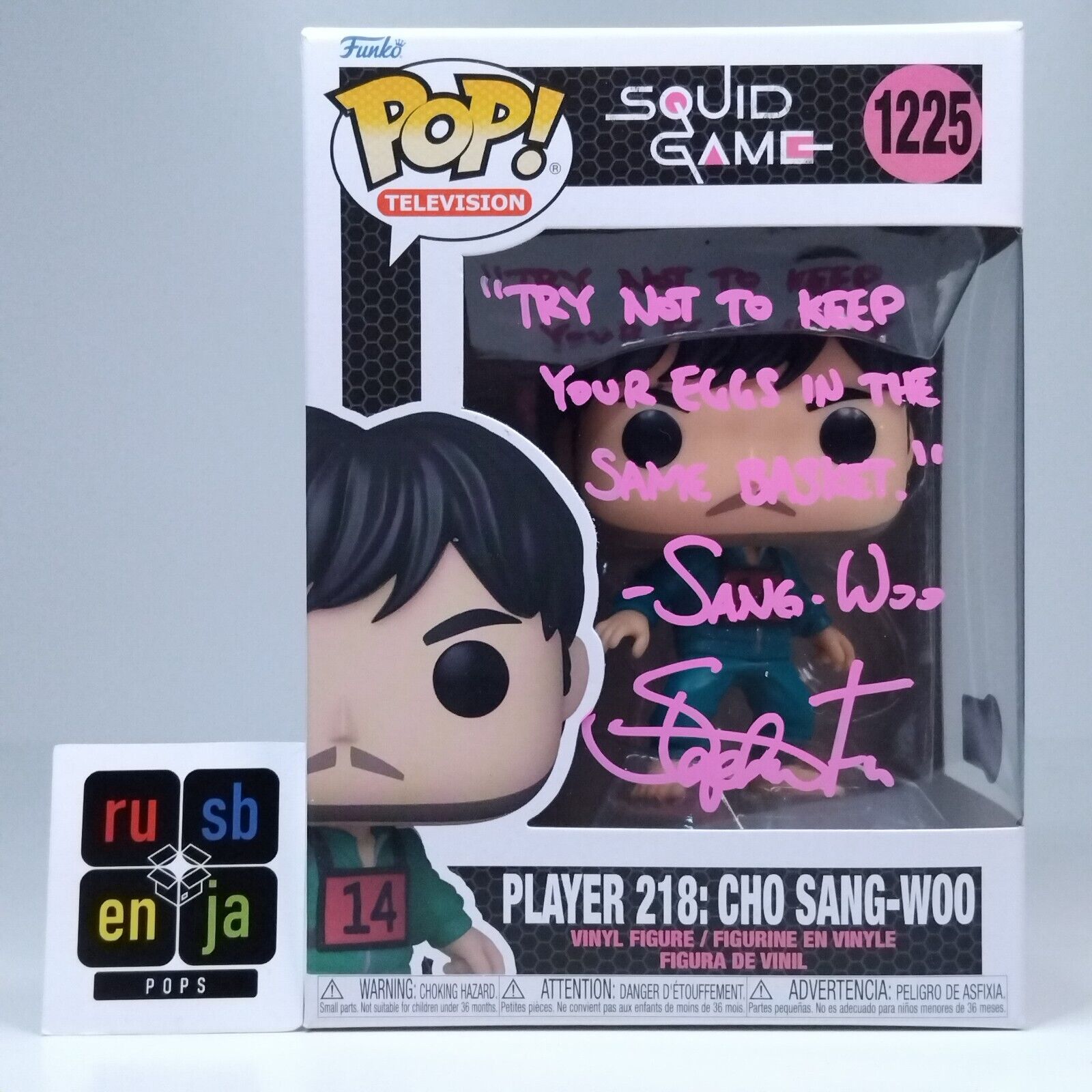Funko Pop! TV Squid Games Player 218 Cho Sang-Woo Signed Stephen Fu COA #1225