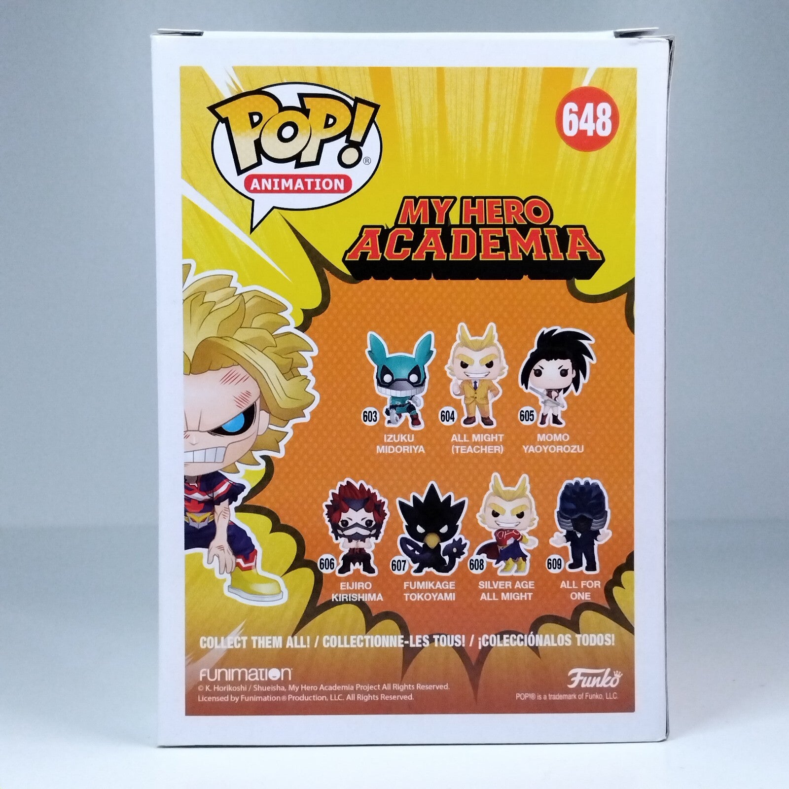 Funko Pop! Anime MHA My Hero Academia All Might Weakened Boxlunch Glows #648