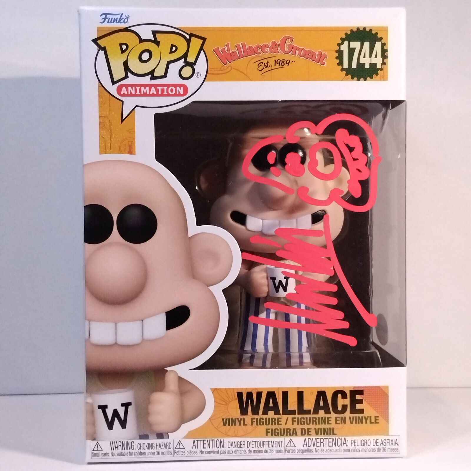 Funko Pop! Animation Wallace & Gromit Signed Merlin Crossingham COA #1744 WS