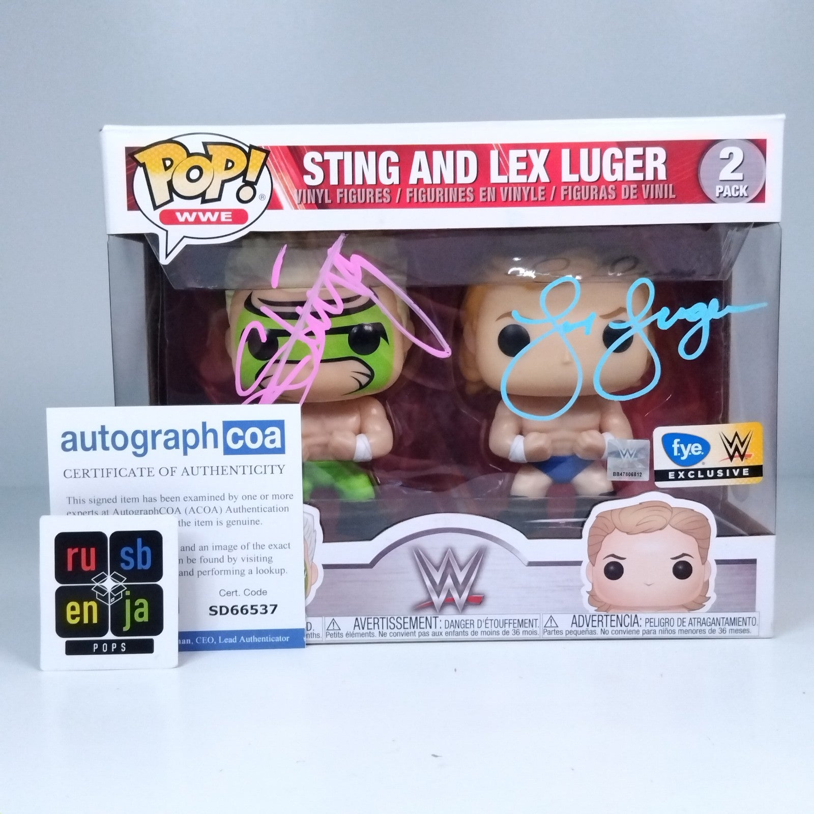 Funko Pop! WWE Sting and Lex Luger Dual Signed w/COA 2 Pack