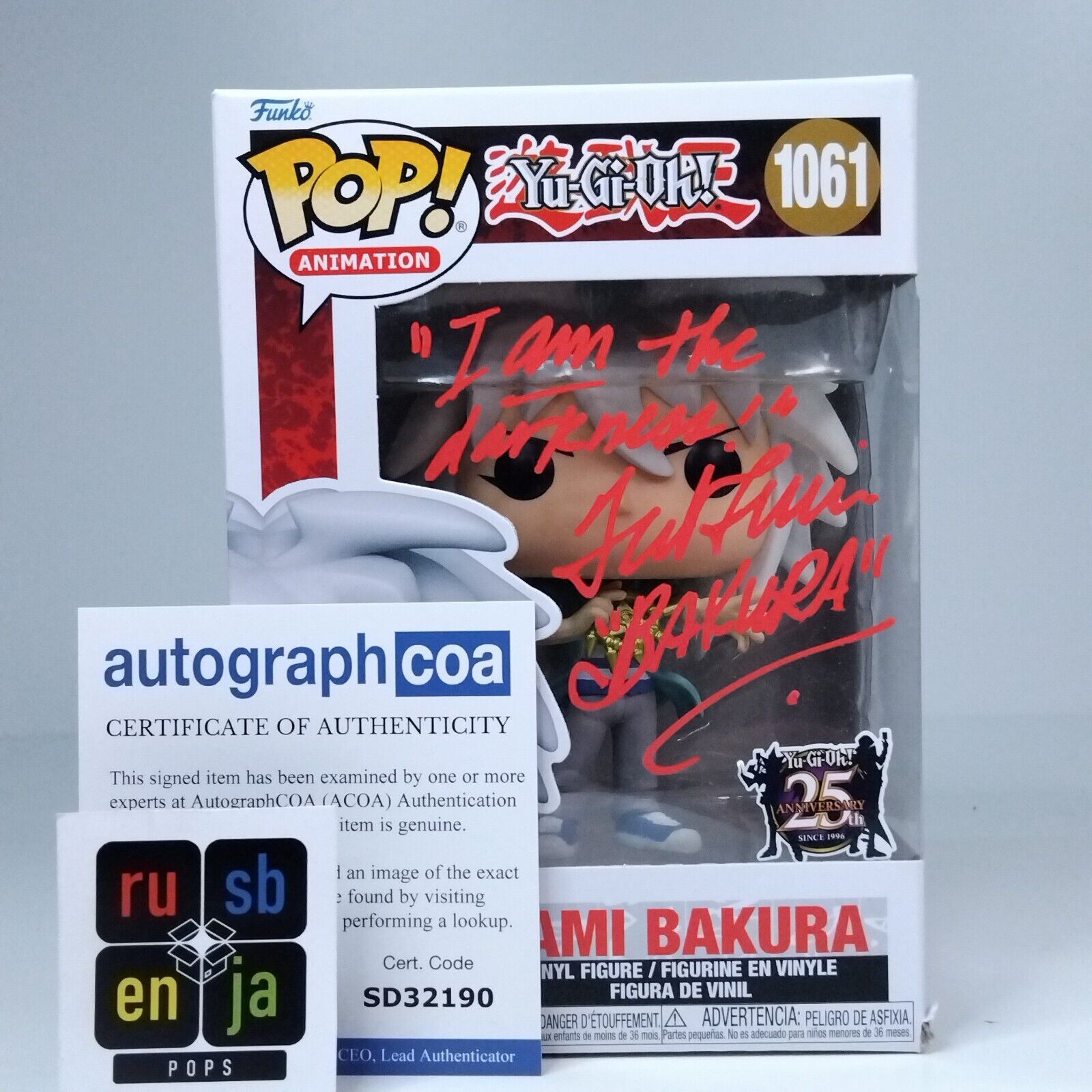 Funko Pop! Anime Yu-Gi-Oh! Yami Bakura Signed Ted Lewis COA #1061