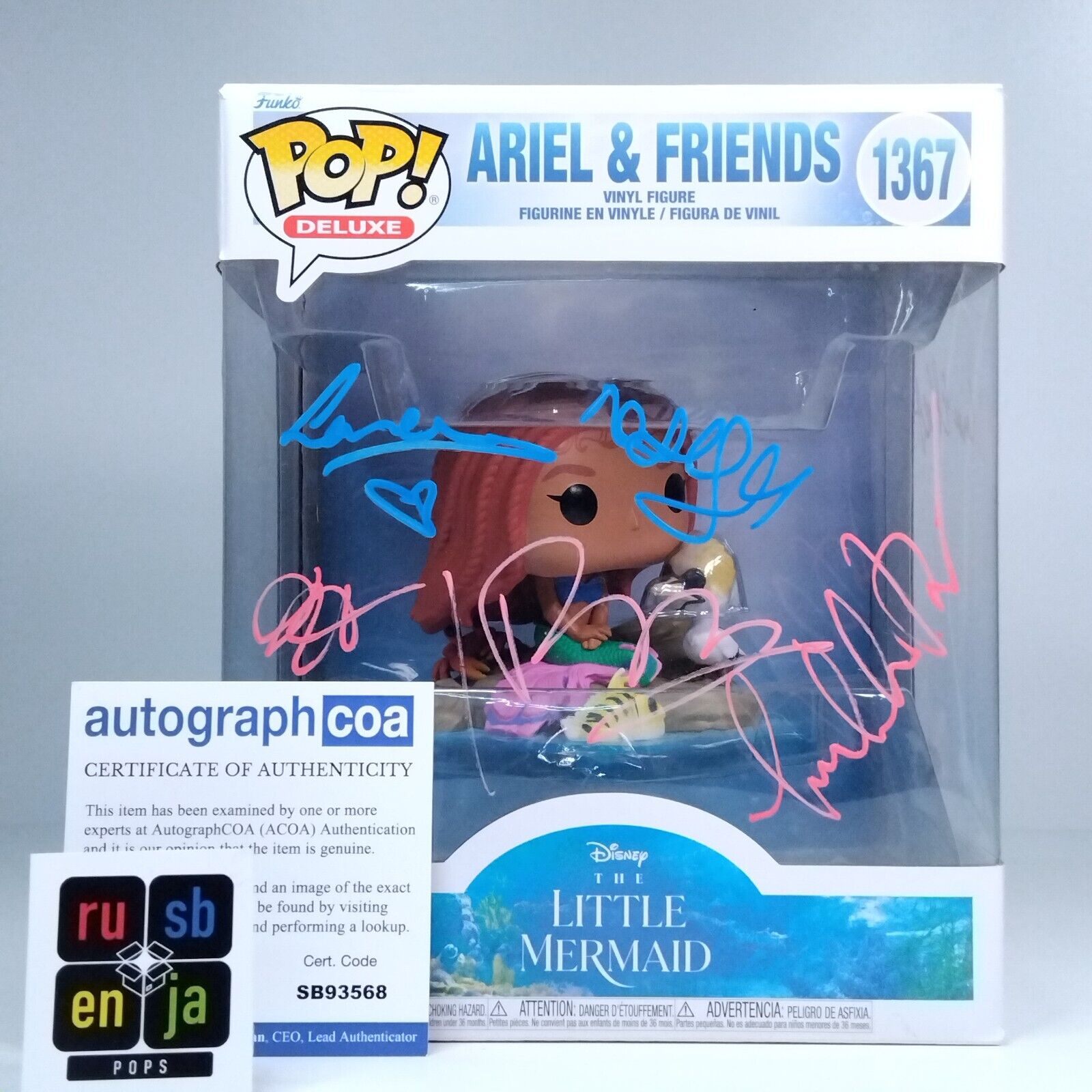 Funko Pop! Disney Little Mermaid Ariel 7 x Signed Javier Bardem & More COA #1367