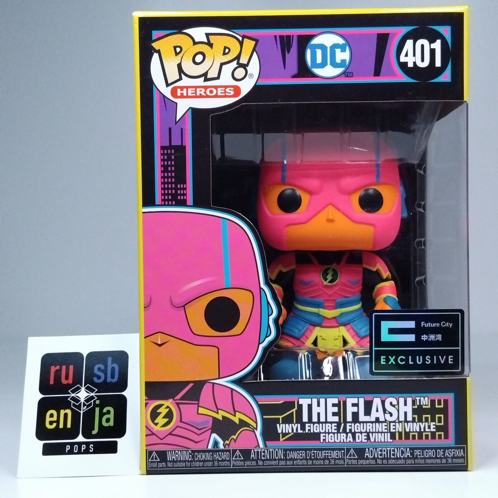 Funko Pop! DC Heroes Blacklight Imperial Palace The Flash Future City #401